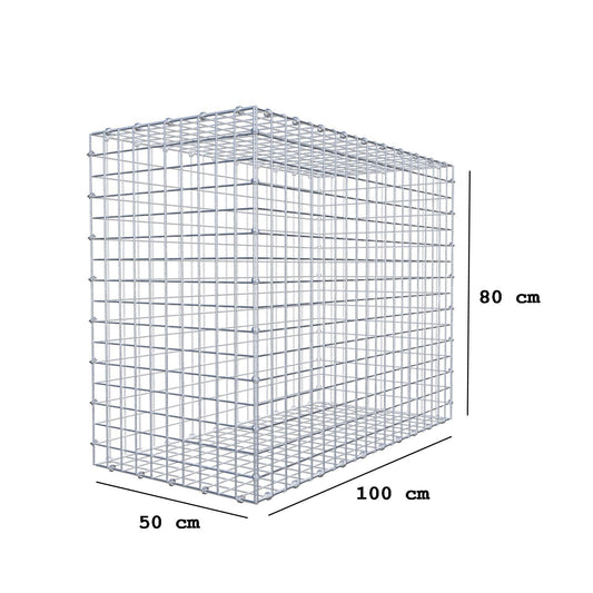 Gabion 100 cm x 80 cm x 50 cm (L x H x D), maskstorlek 5 x 5 cm, spiralring