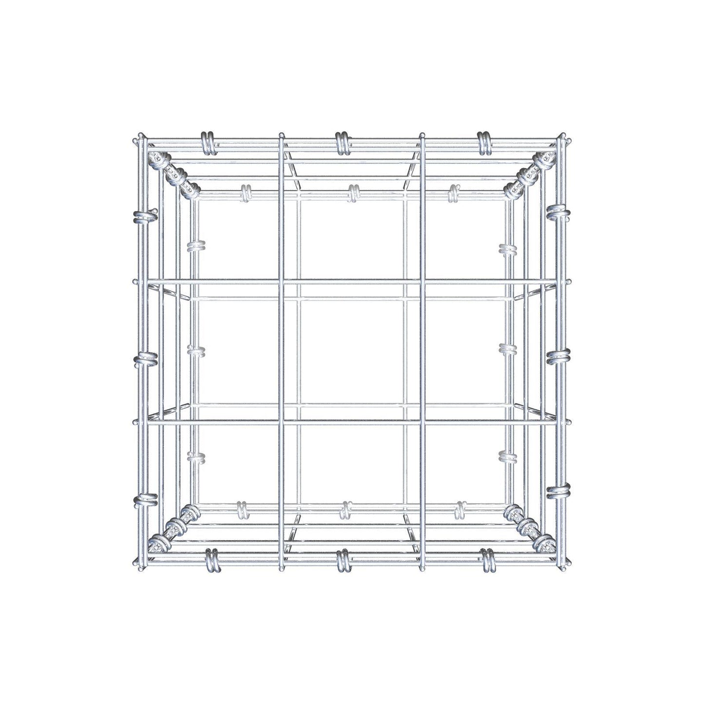 Schanskorf 30 cm x 30 cm x 30 cm (L x H x D), maaswijdte 10 x 10 cm, spiraalring