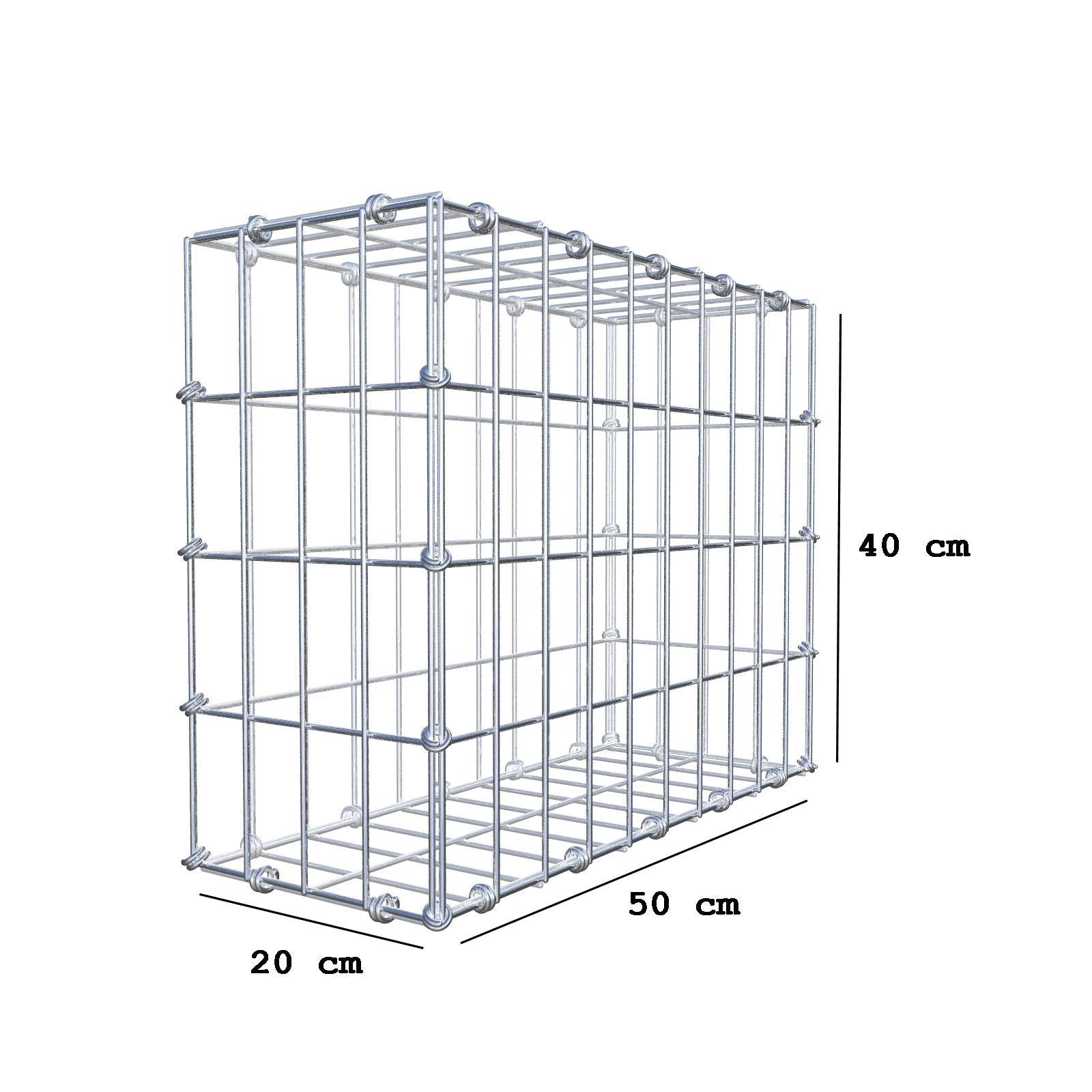 Gabbione 50 cm x 40 cm x 20 cm (L x H x P), maglia 5 x 10 cm, anello a spirale