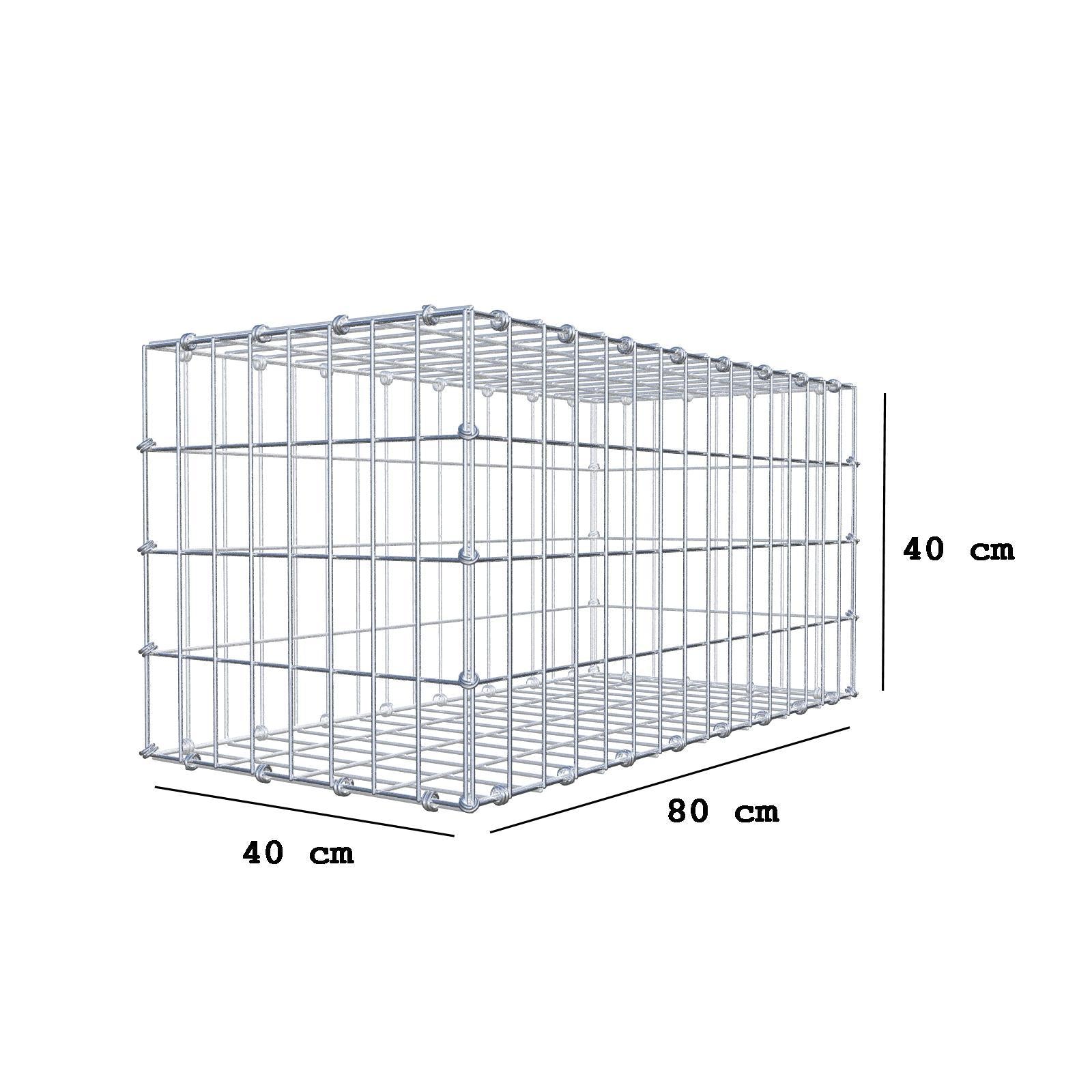 Gabbione 80 cm x 40 cm x 40 cm (L x H x P), maglia 5 x 10 cm, anello a spirale