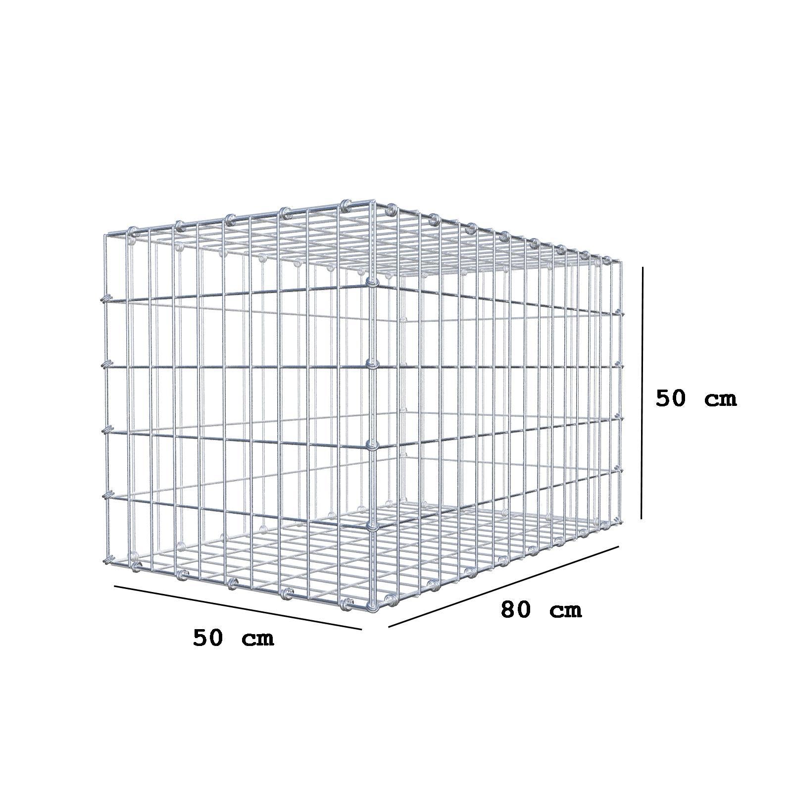 Gabbione 80 cm x 50 cm x 50 cm (L x H x P), maglia 5 x 10 cm, anello a spirale