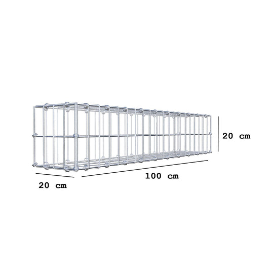 Schanskorf 100 cm x 20 cm x 20 cm (L x H x D), maaswijdte 5 x 10 cm, spiraalring