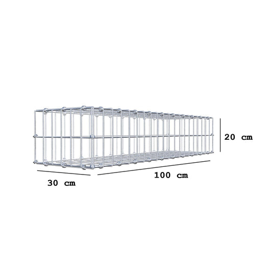 Gabion 100 cm x 20 cm x 30 cm (L x H x D), mesh size 5 x 10 cm, spiral ring