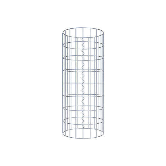 Gabion column around 32 cm diameter, 80 cm height, mesh size 5 cm x 10 cm