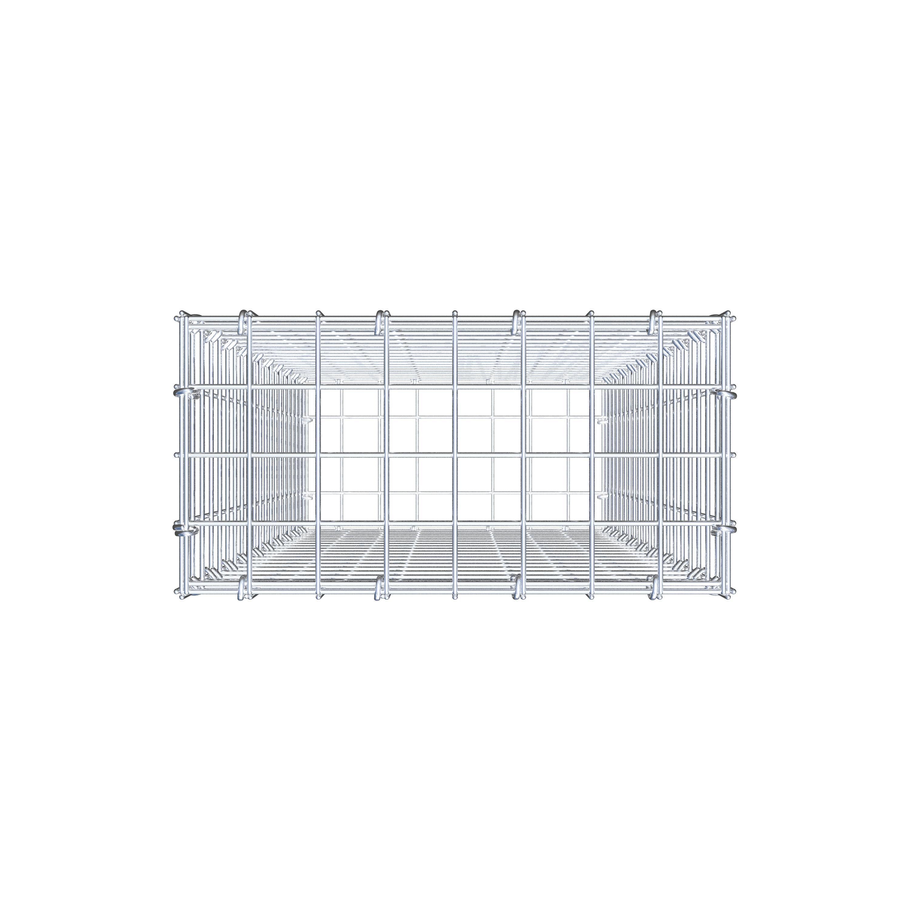 Gabion 100 cm x 40 cm x 20 cm (L x H x P), mailles 5 cm x 5 cm, anneau en C