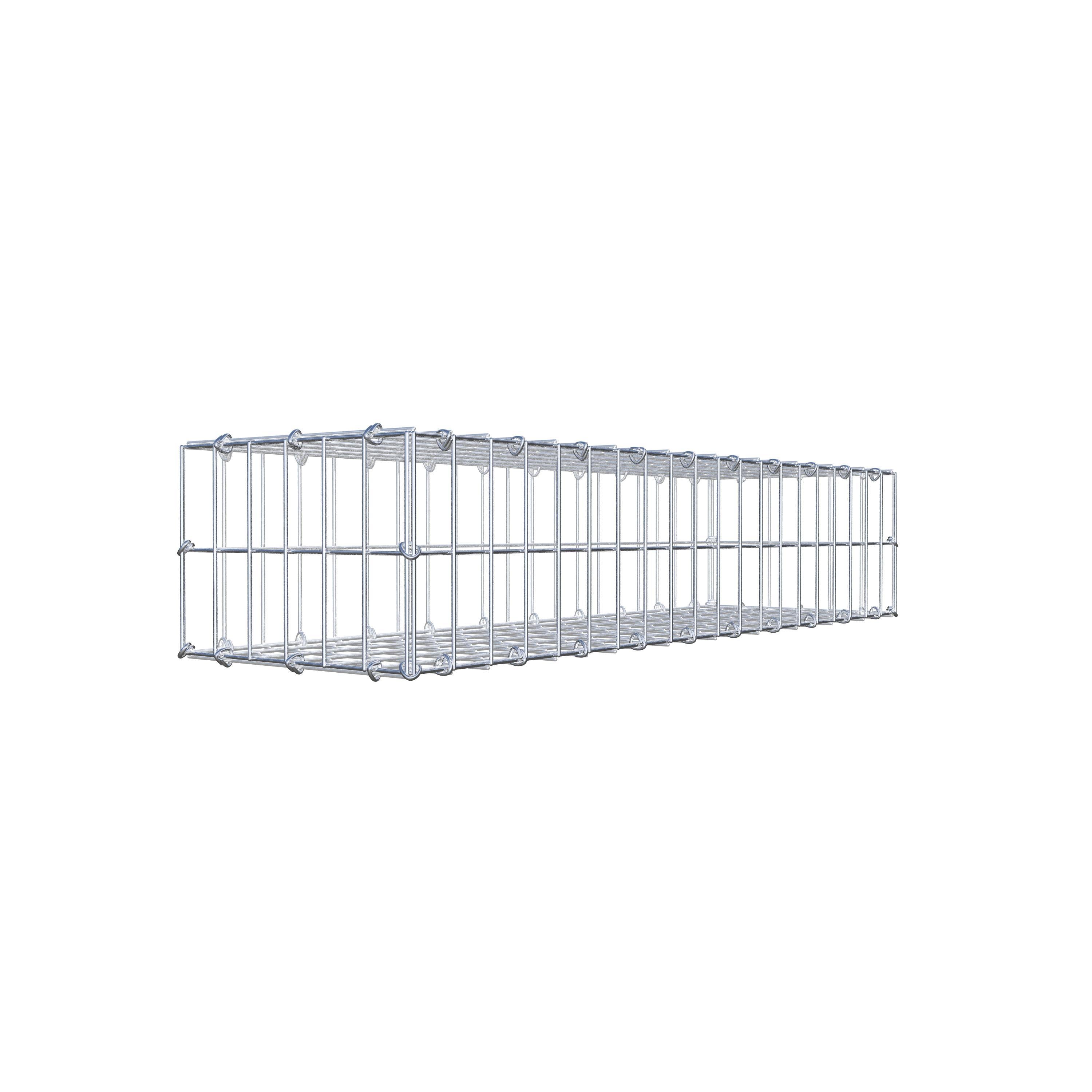 Gabião 100 cm x 20 cm x 30 cm (C x A x P), malhagem 5 cm x 10 cm, anel C
