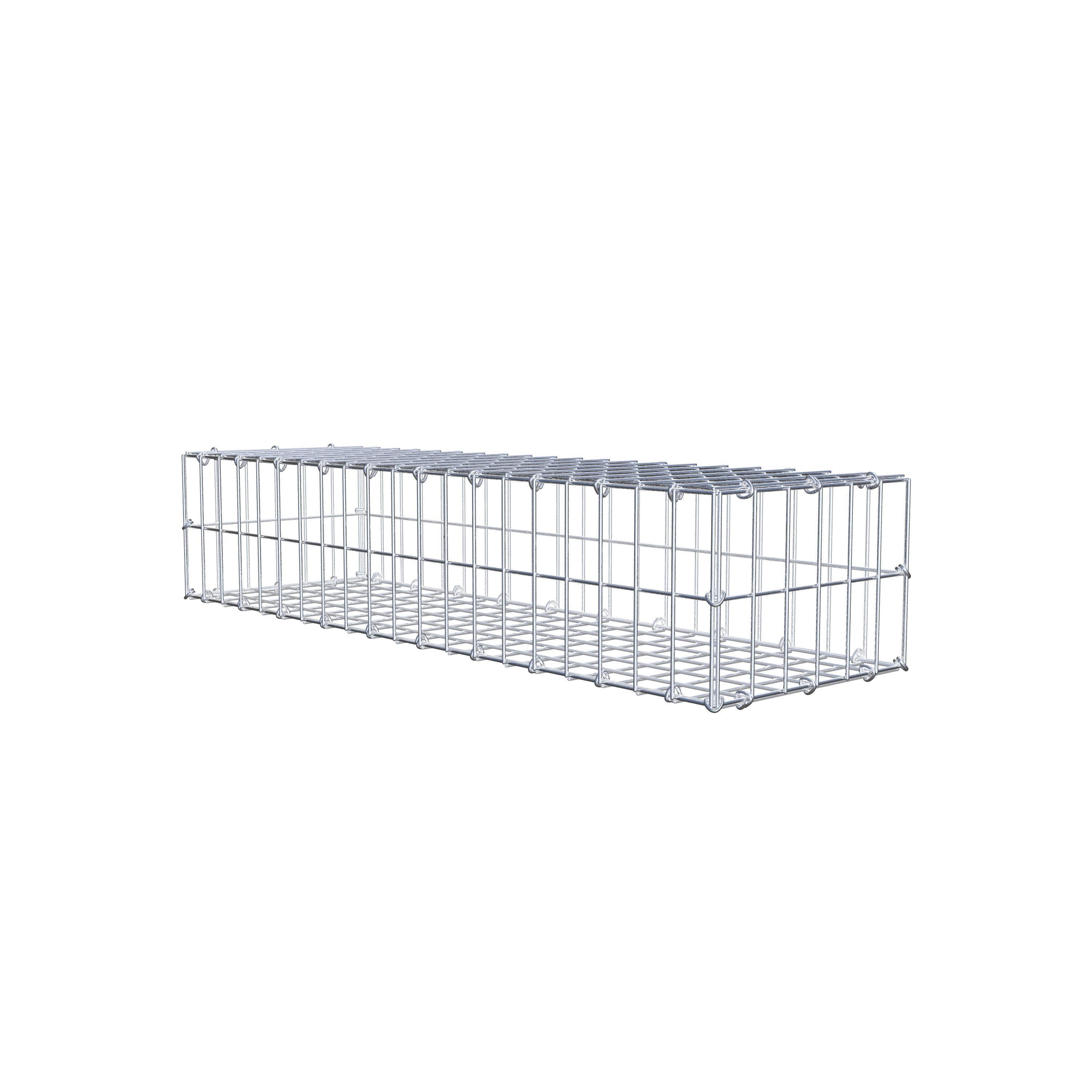 Gabião 100 cm x 20 cm x 30 cm (C x A x P), malhagem 5 cm x 10 cm, anel C