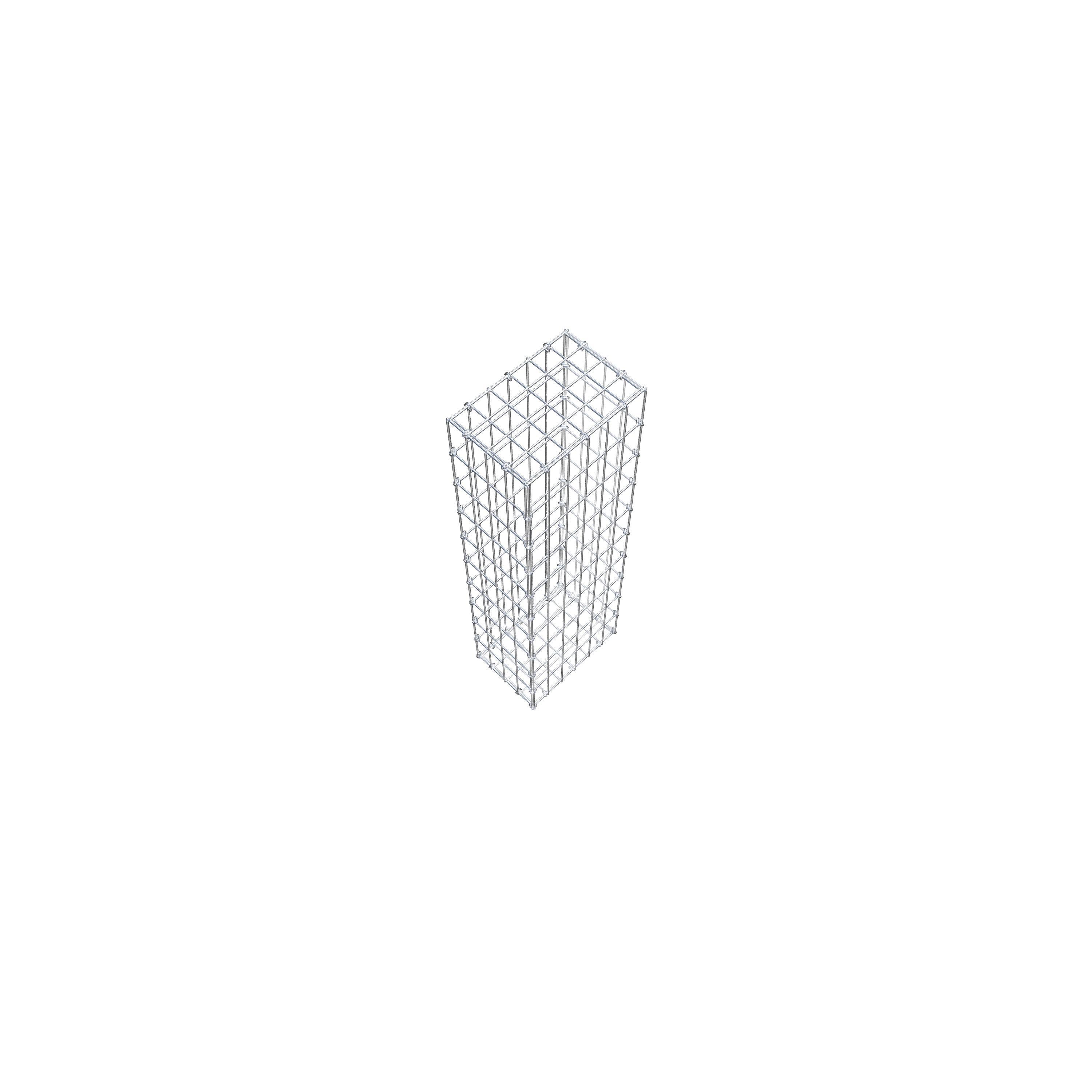 Gabião 100 cm x 20 cm x 30 cm (C x A x P), malhagem 5 cm x 10 cm, anel C