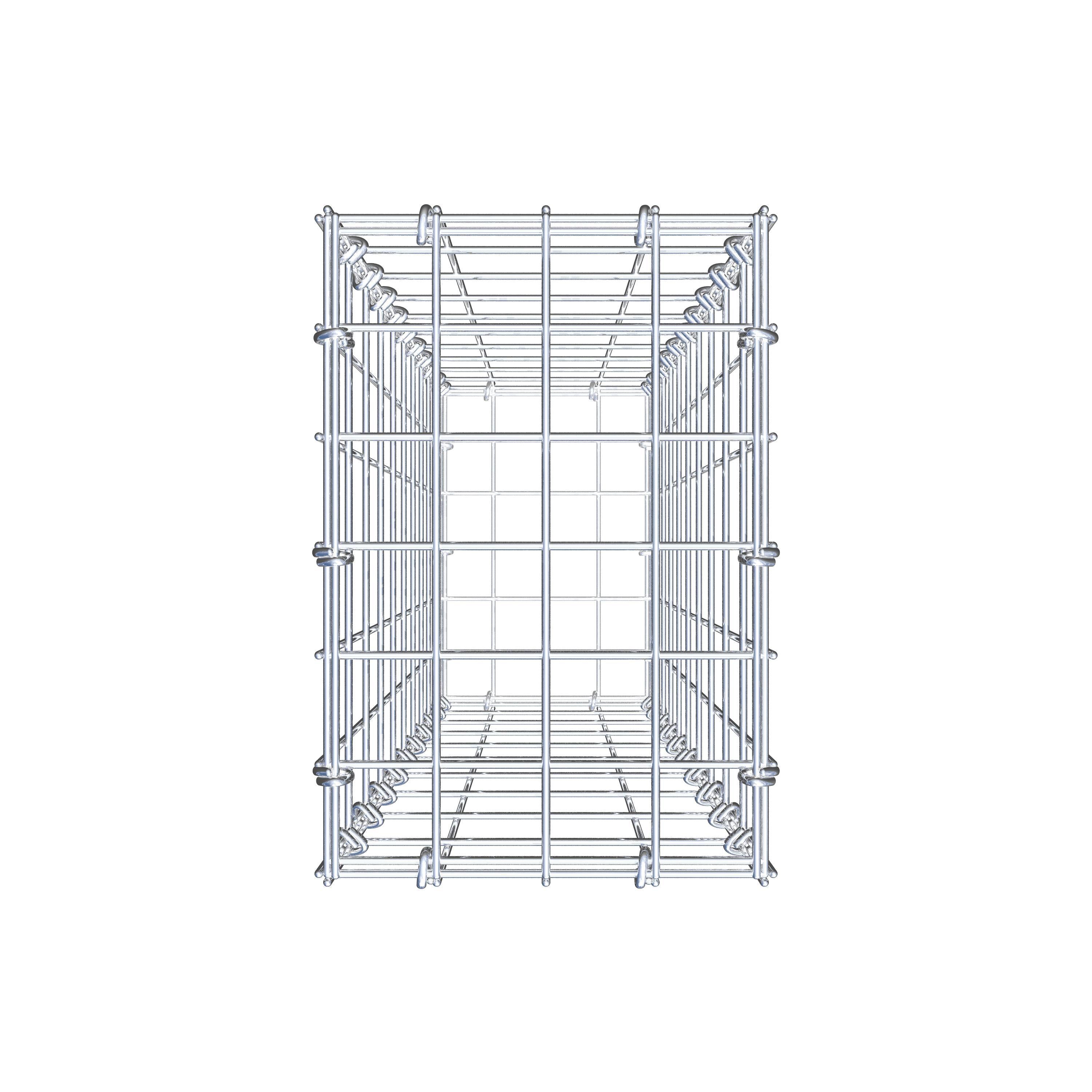 Gabião 100 cm x 20 cm x 30 cm (C x A x P), malhagem 5 cm x 10 cm, anel C