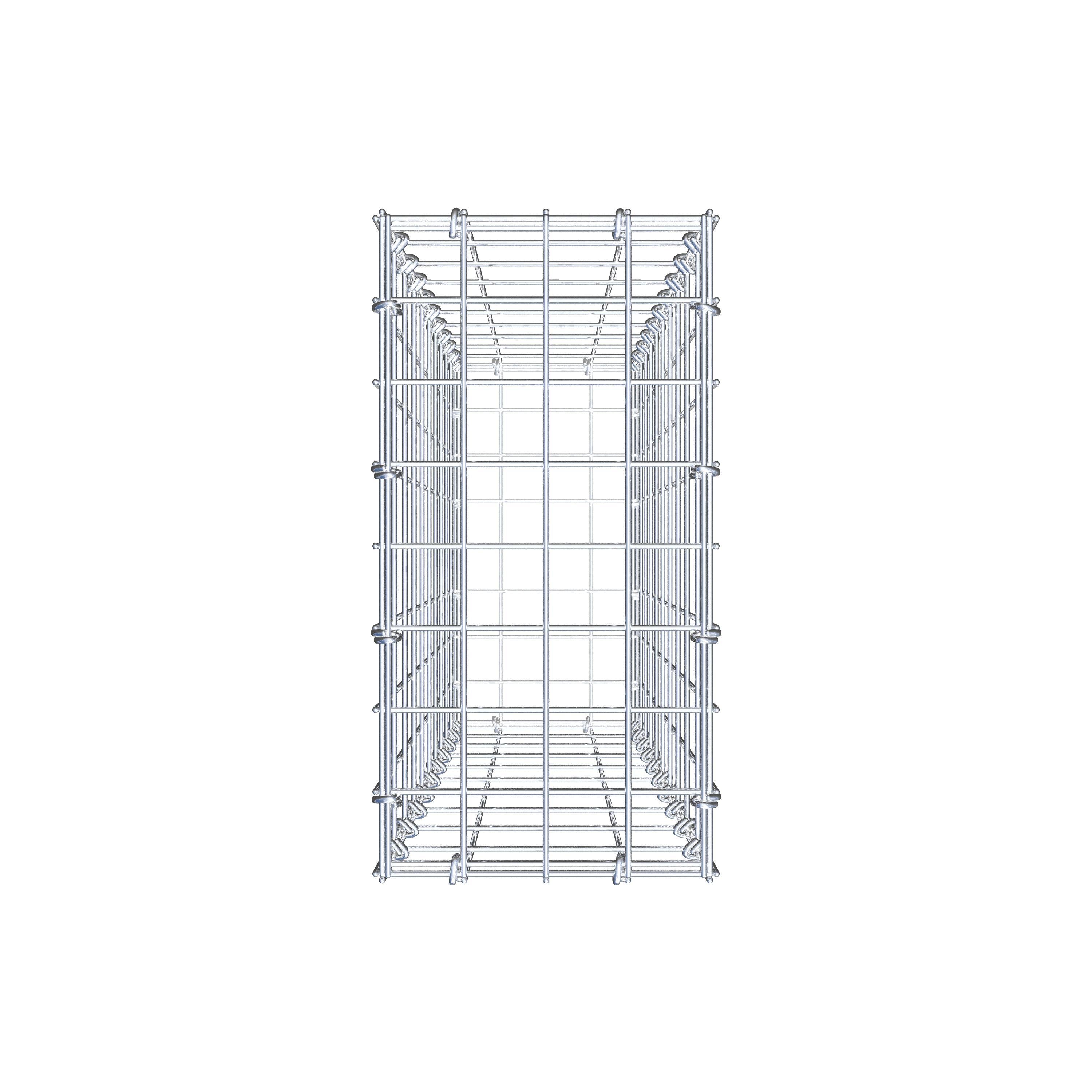 Gabion 100 cm x 20 cm x 40 cm (L x H x P), mailles 5 cm x 10 cm, anneau en C