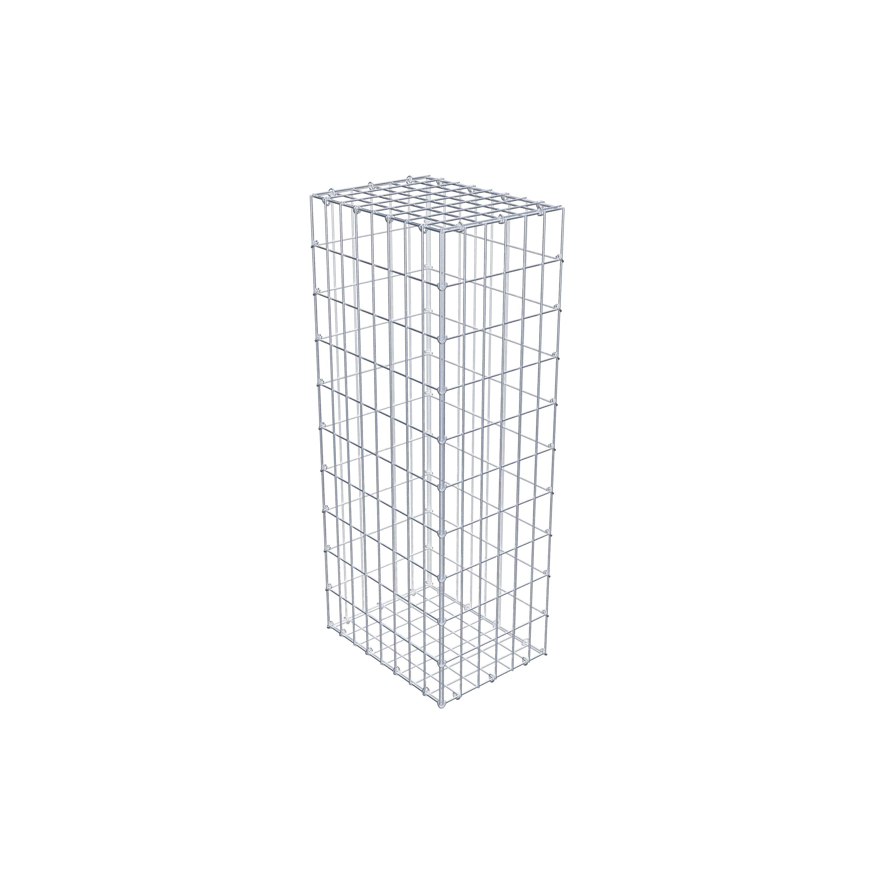 Gavión 100 cm x 40 cm x 30 cm (L x A x P), luz de malla 5 cm x 10 cm, anillo en C