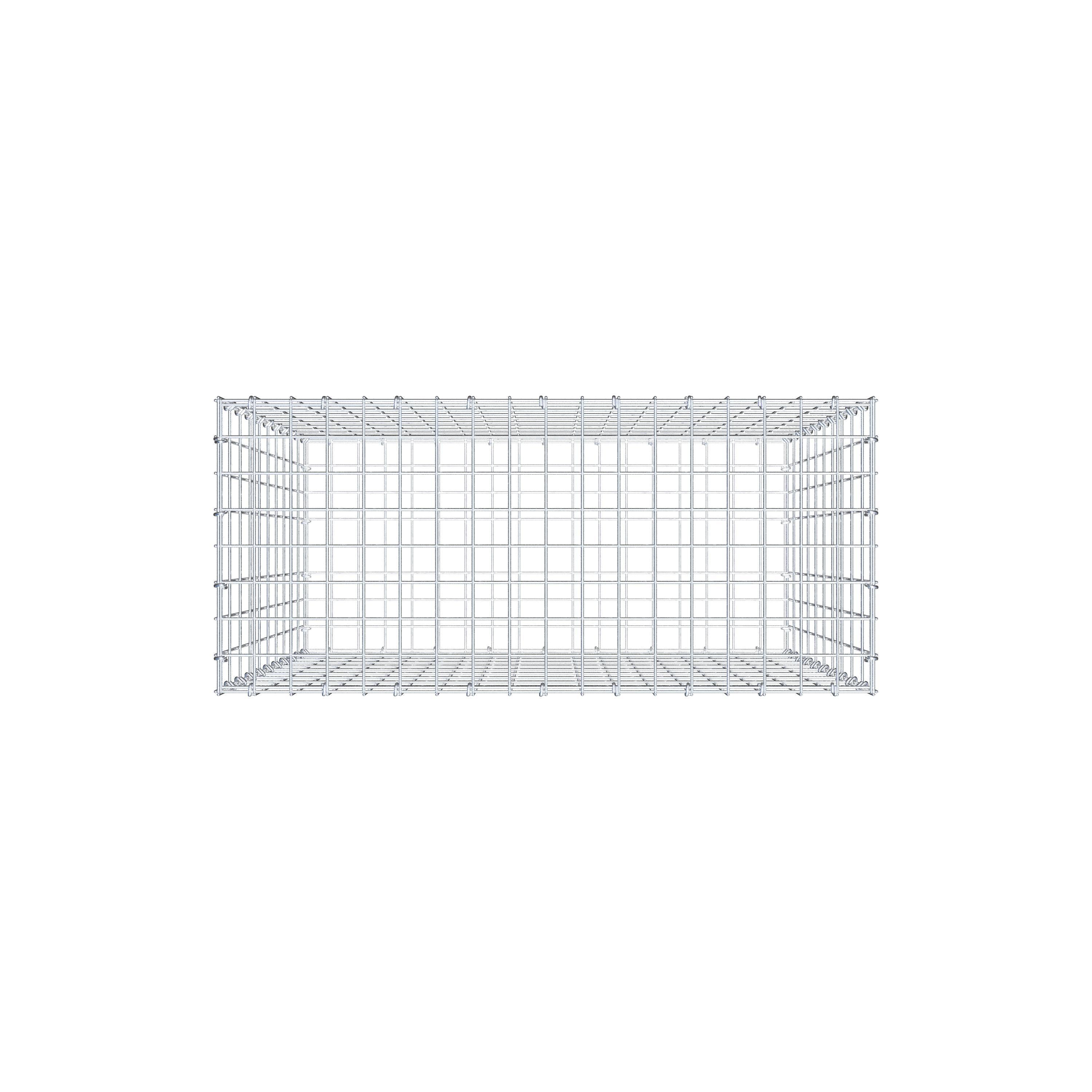 Gabion 100 cm x 90 cm x 40 cm (L x H x D), maskstorlek 5 cm x 10 cm, C-ring