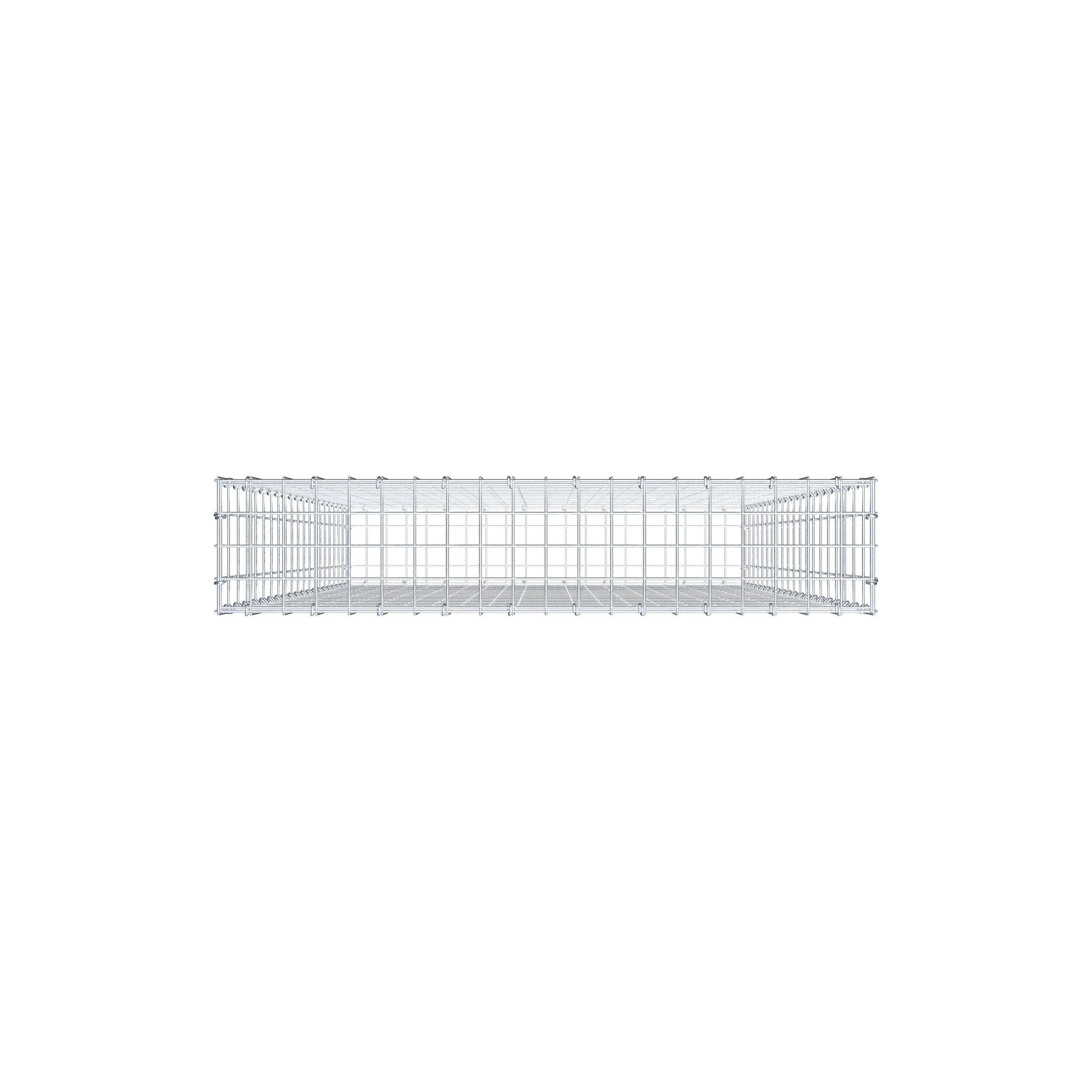 Gavión 200 cm x 100 cm x 20 cm (L x A x P), luz de malla 5 cm x 10 cm, anillo en C