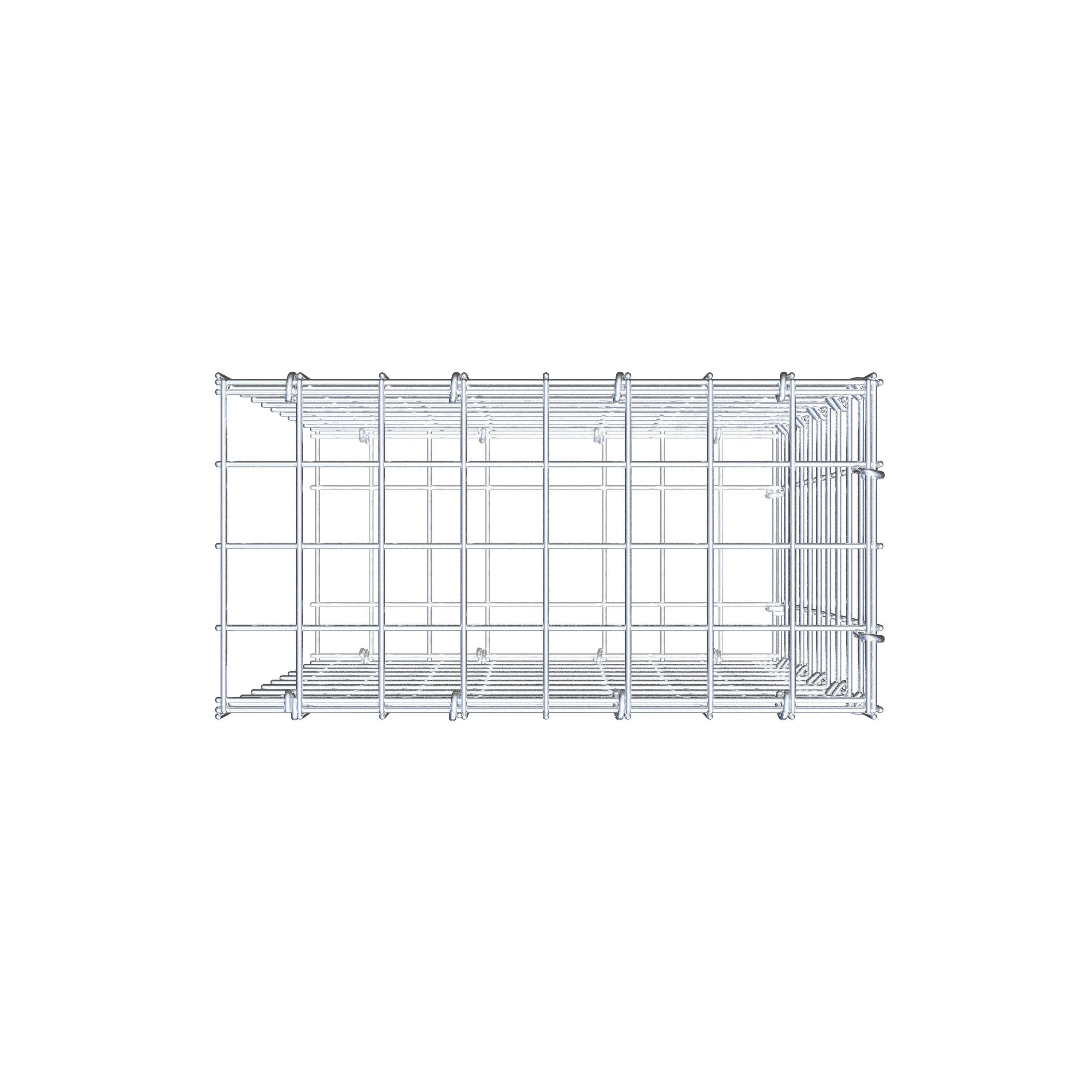 Type 2 oplegkorf 50 cm x 40 cm x 20 cm (L x H x D), maaswijdte 5 cm x 5 cm, C-ring