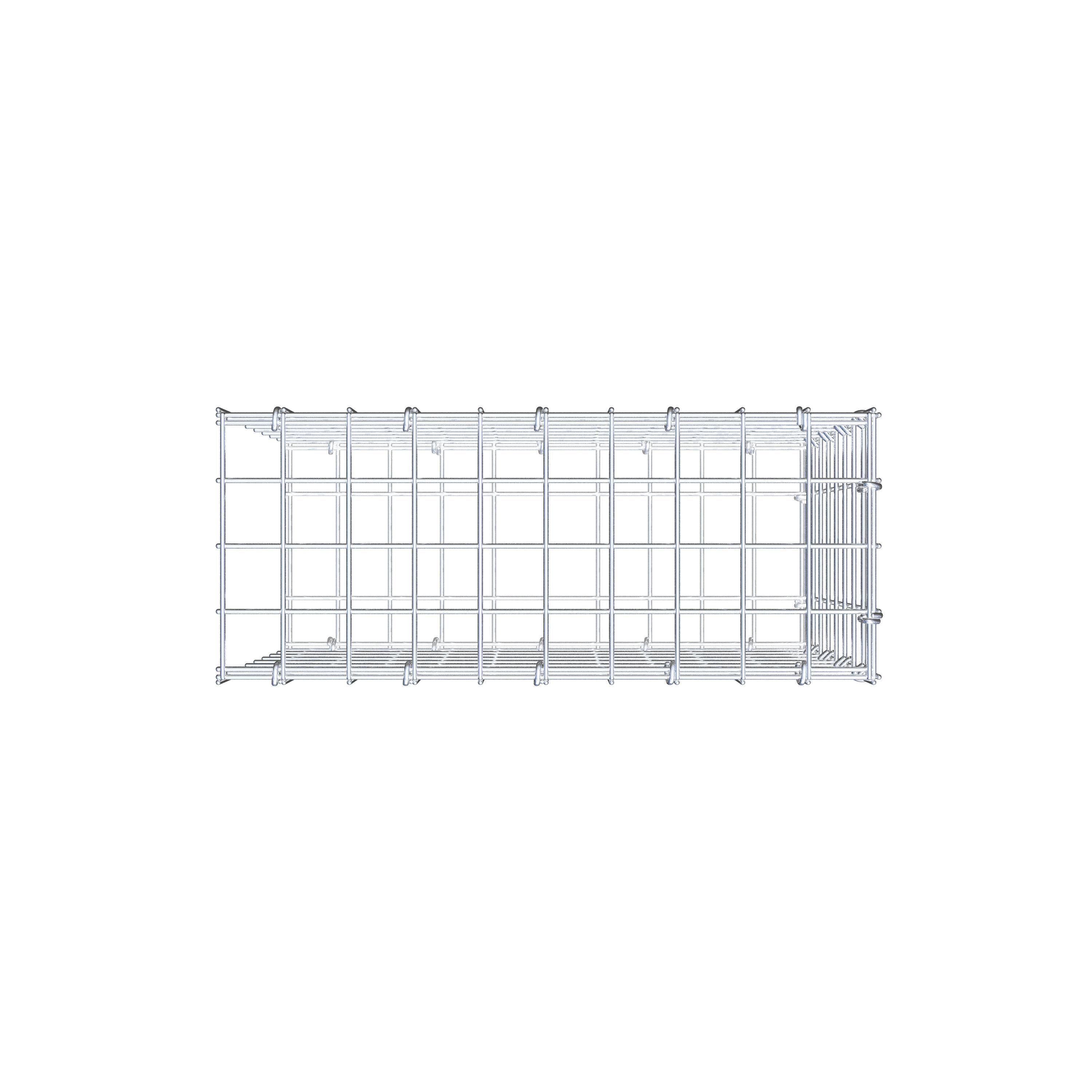 Type 2 oplegkorf 50 cm x 40 cm x 20 cm (L x H x D), maaswijdte 5 cm x 5 cm, C-ring