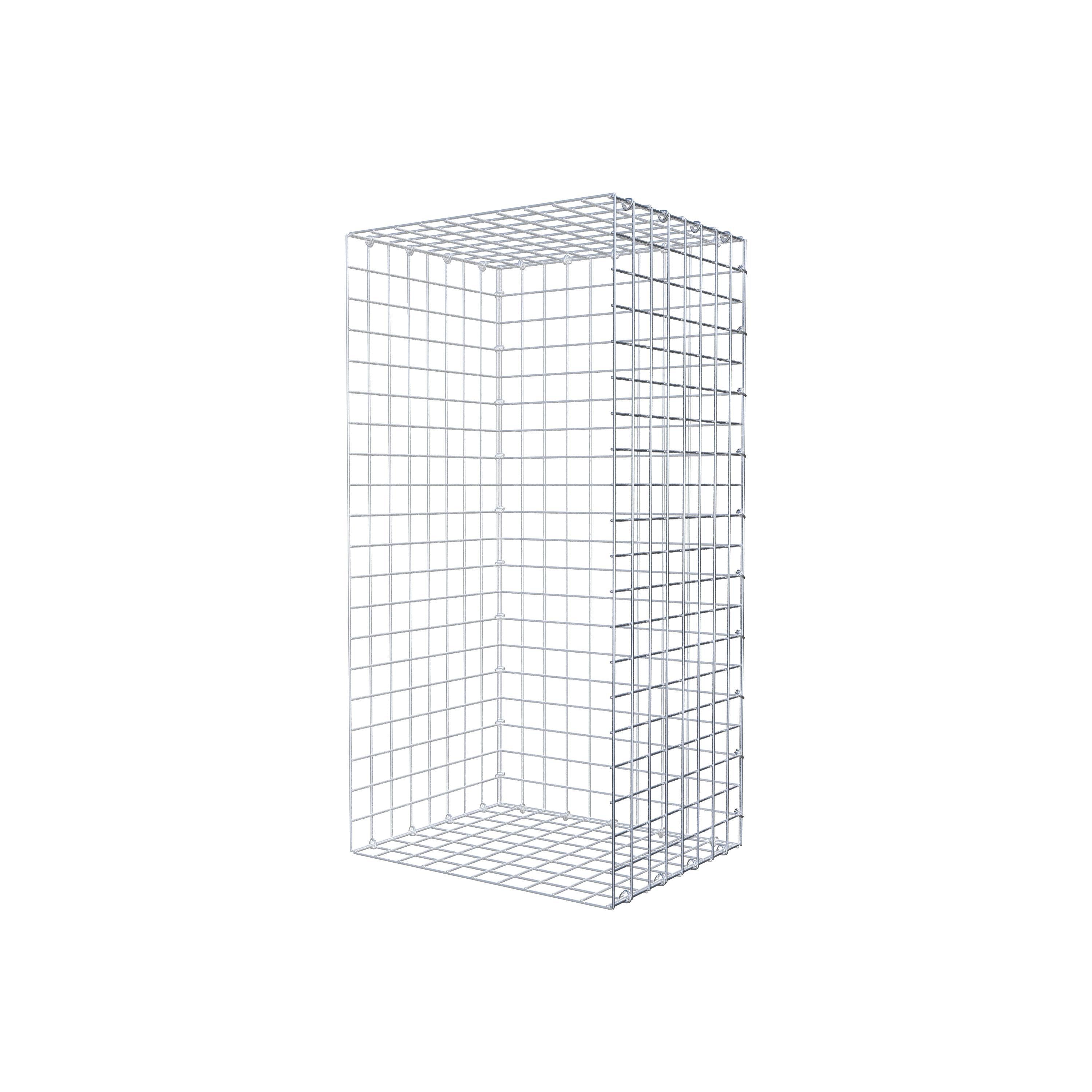 Gavión complementario de tipo 2 100 cm x 40 cm x 50 cm (largo x alto x fondo), malla 5 cm x 5 cm, anillo en C
