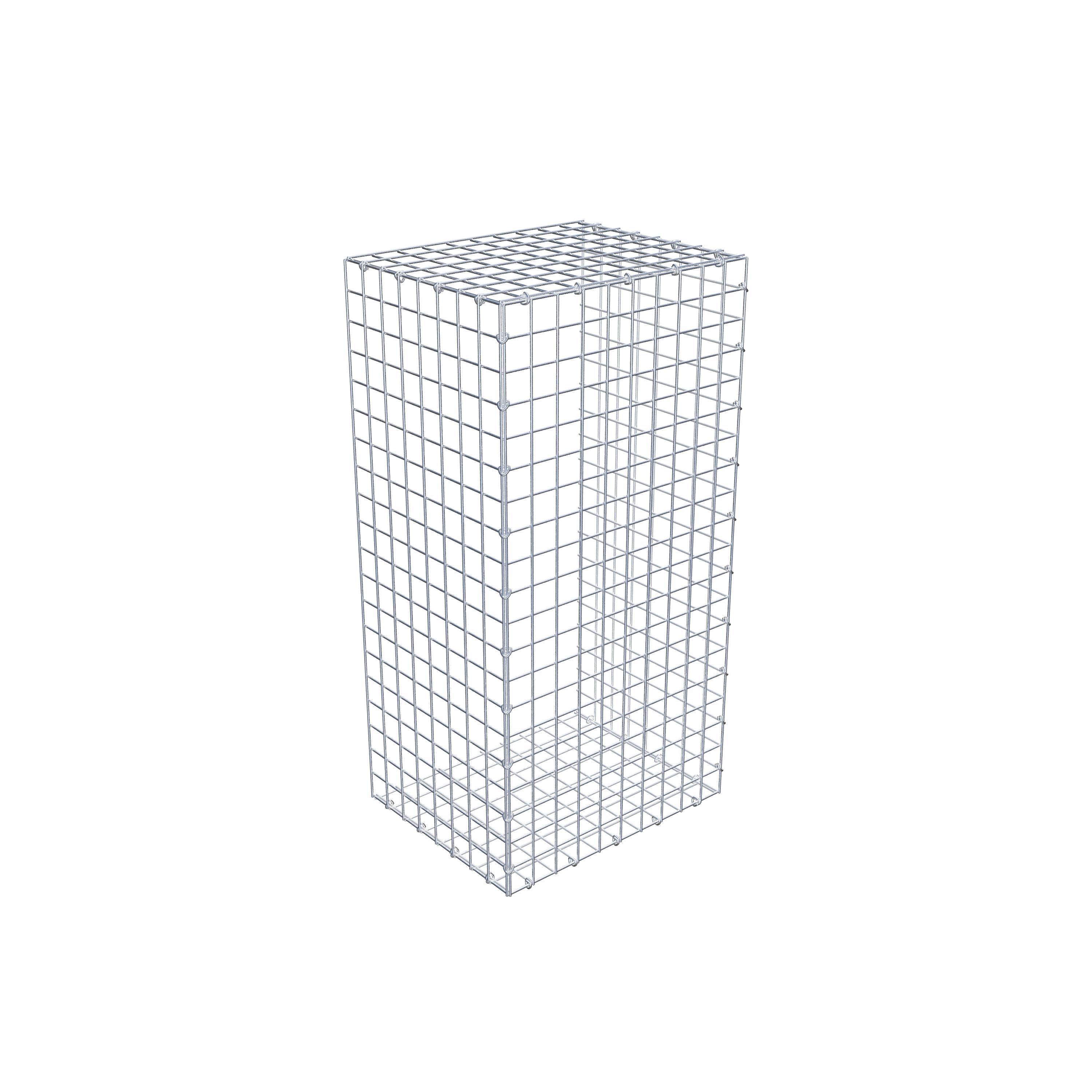Gavión complementario de tipo 2 100 cm x 40 cm x 50 cm (largo x alto x fondo), malla 5 cm x 5 cm, anillo en C