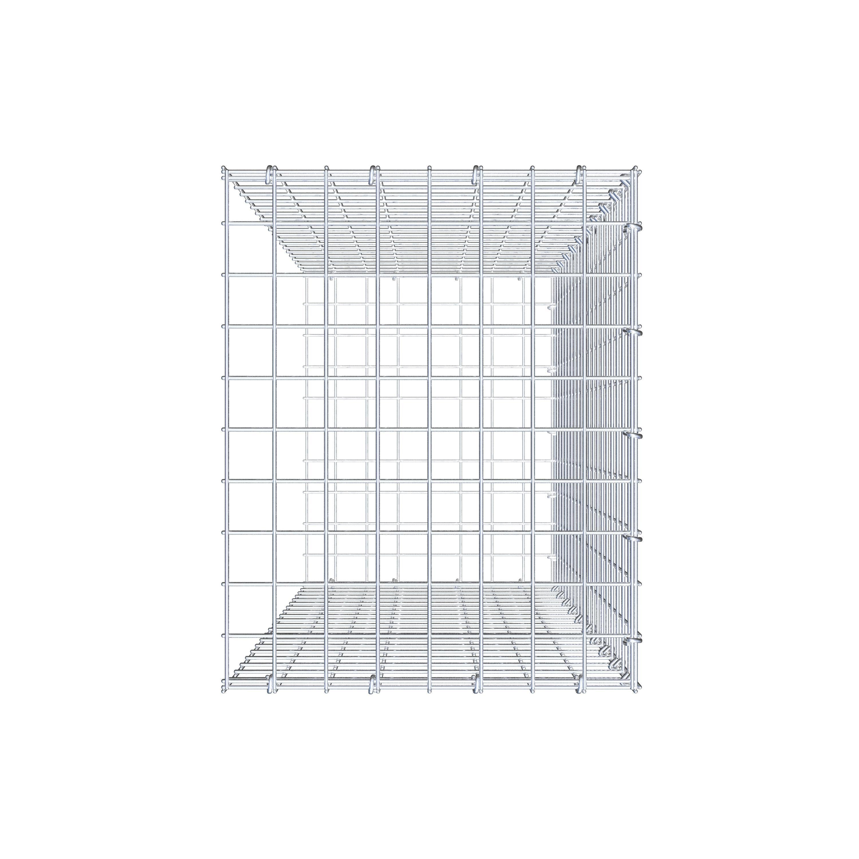 Gavión complementario de tipo 2 100 cm x 40 cm x 50 cm (largo x alto x fondo), malla 5 cm x 5 cm, anillo en C