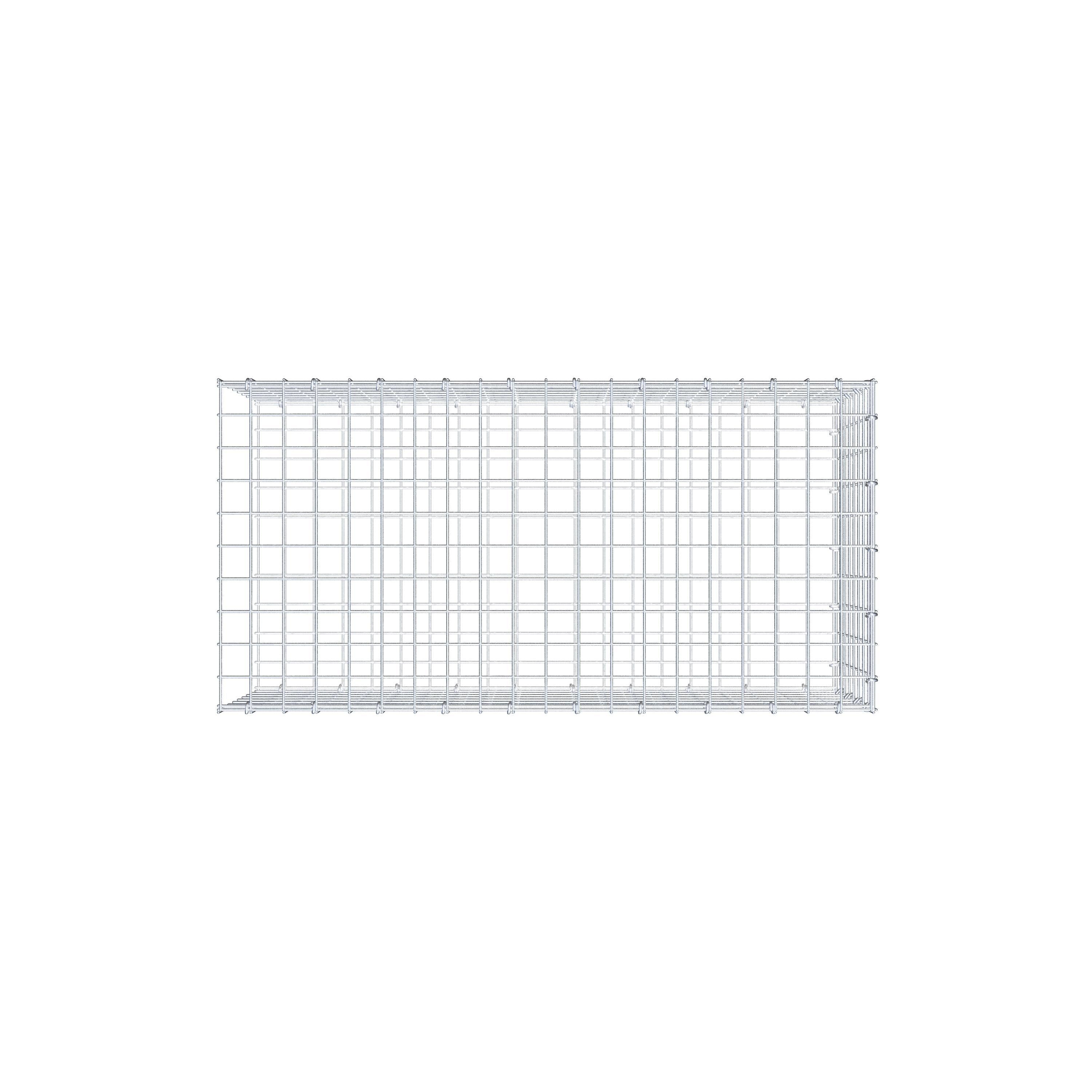 Gavión complementario de tipo 2 100 cm x 40 cm x 50 cm (largo x alto x fondo), malla 5 cm x 5 cm, anillo en C