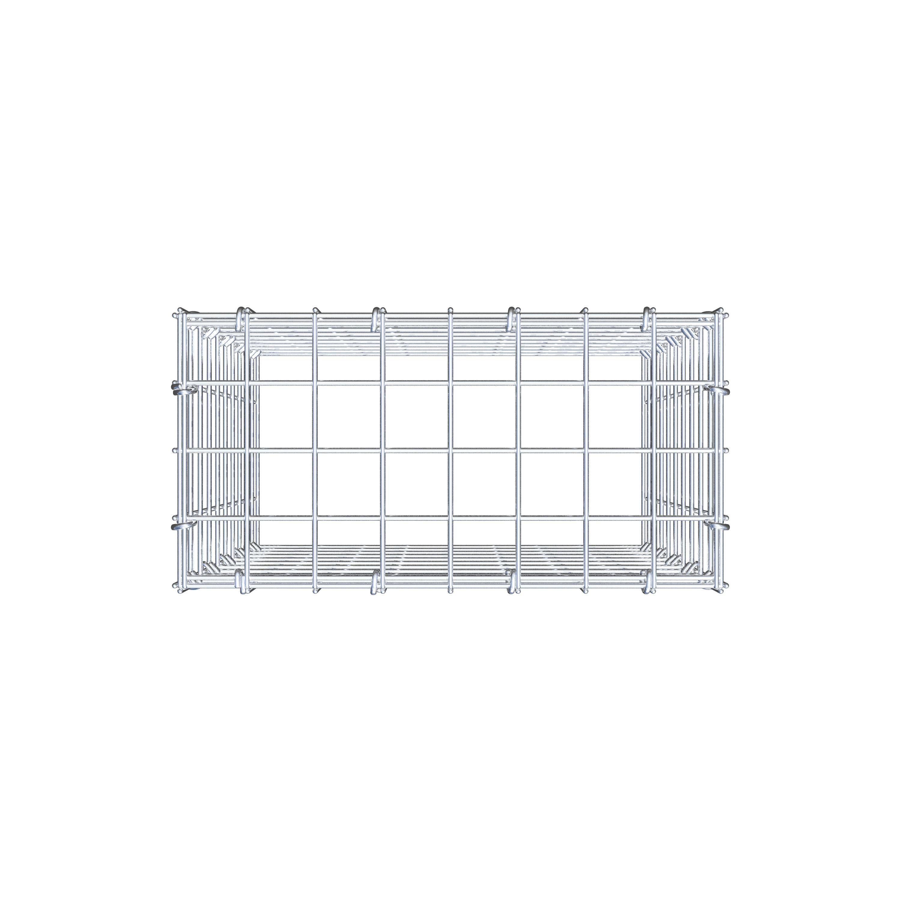 Monteret gabion type 3 50 cm x 40 cm x 20 cm (L x H x D), maskestørrelse 5 cm x 5 cm, C-ring