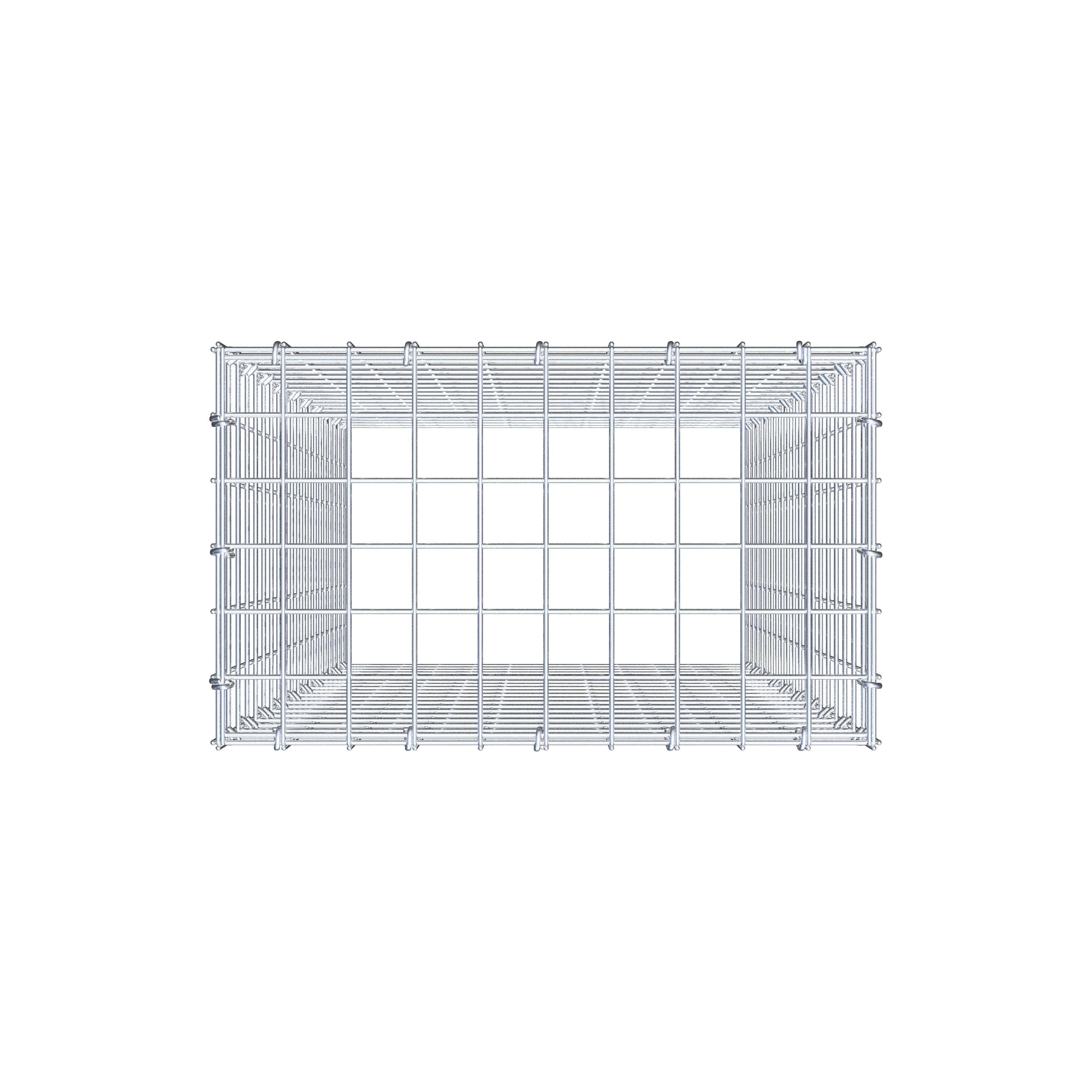 Typ 3 påbyggnadsgabion 100 cm x 50 cm x 30 cm (L x H x D), maskstorlek 5 cm x 5 cm, C-ring