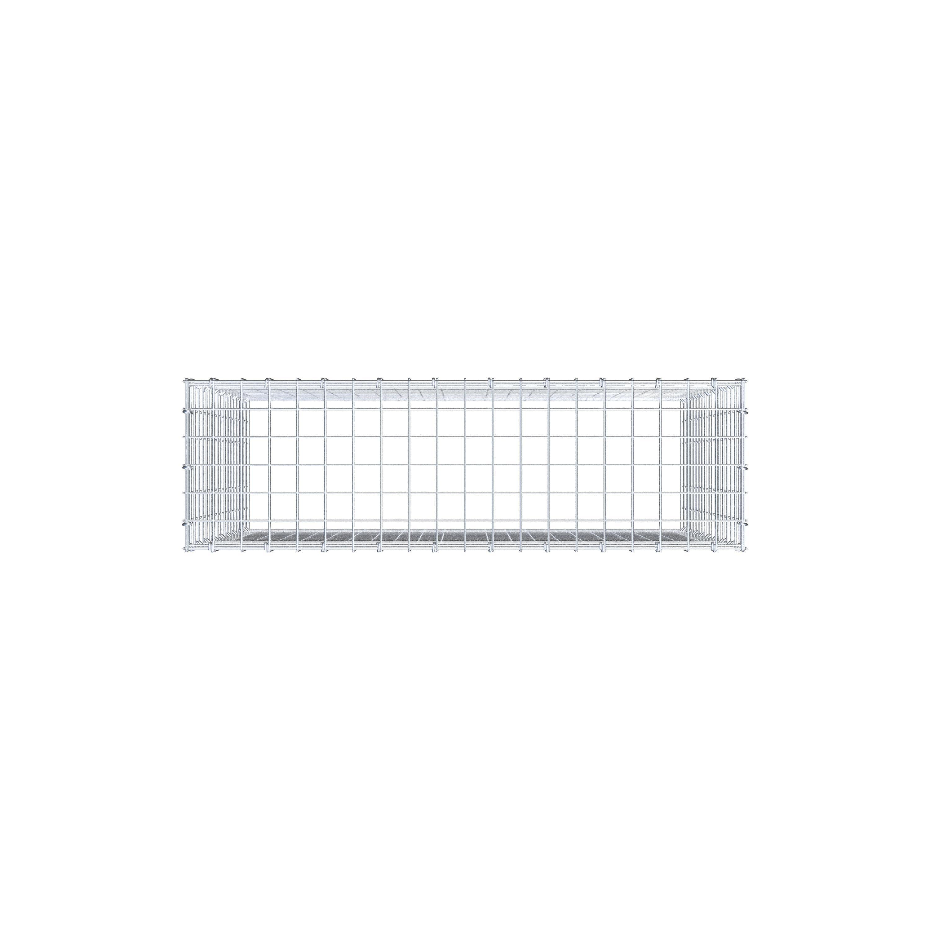 Typ 3 påbyggnadsgabion 100 cm x 90 cm x 30 cm (L x H x D), maskstorlek 5 cm x 5 cm, C-ring