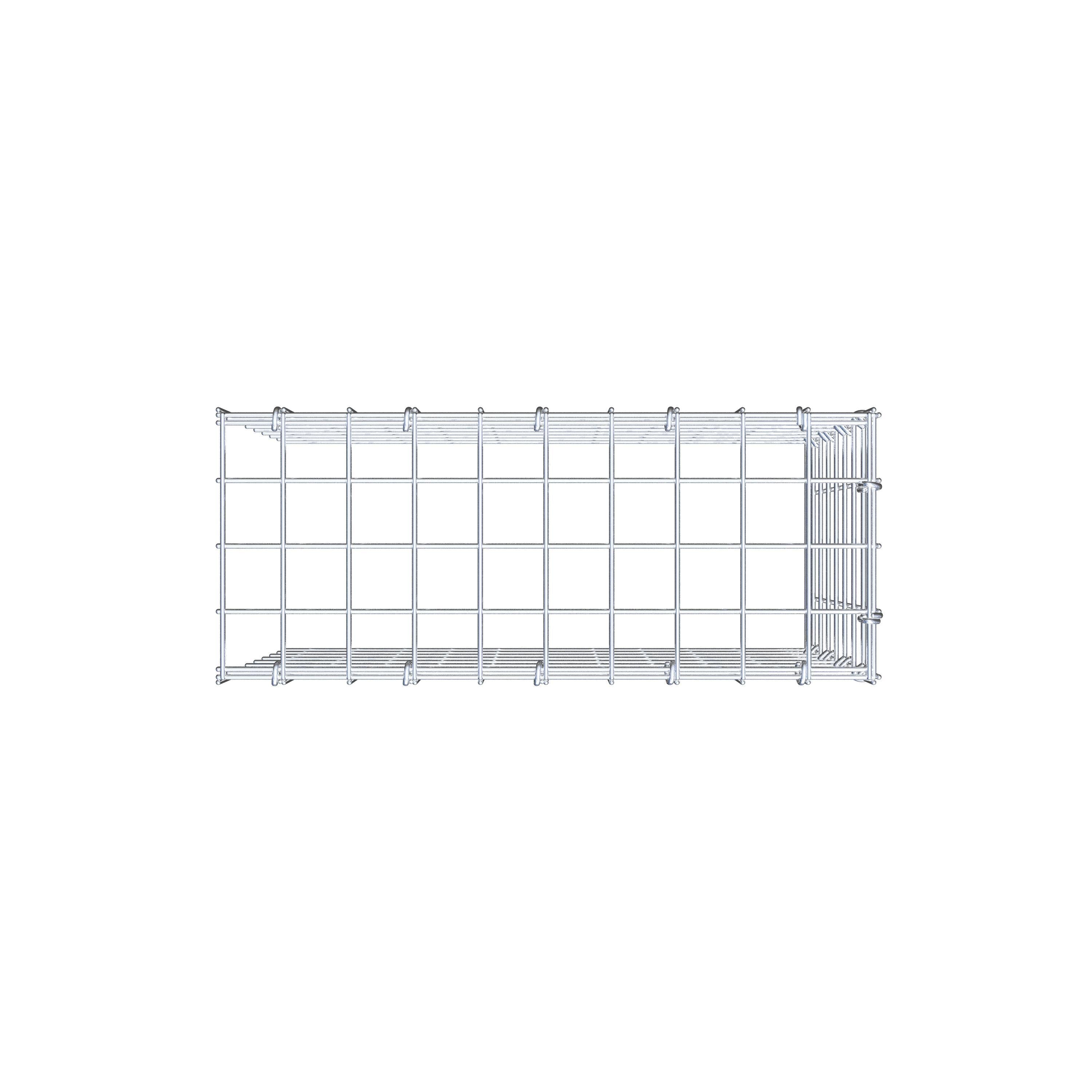 Fourche rapportée type 4 50 cm x 40 cm x 20 cm (L x H x P), mailles 5 cm x 5 cm, anneau C