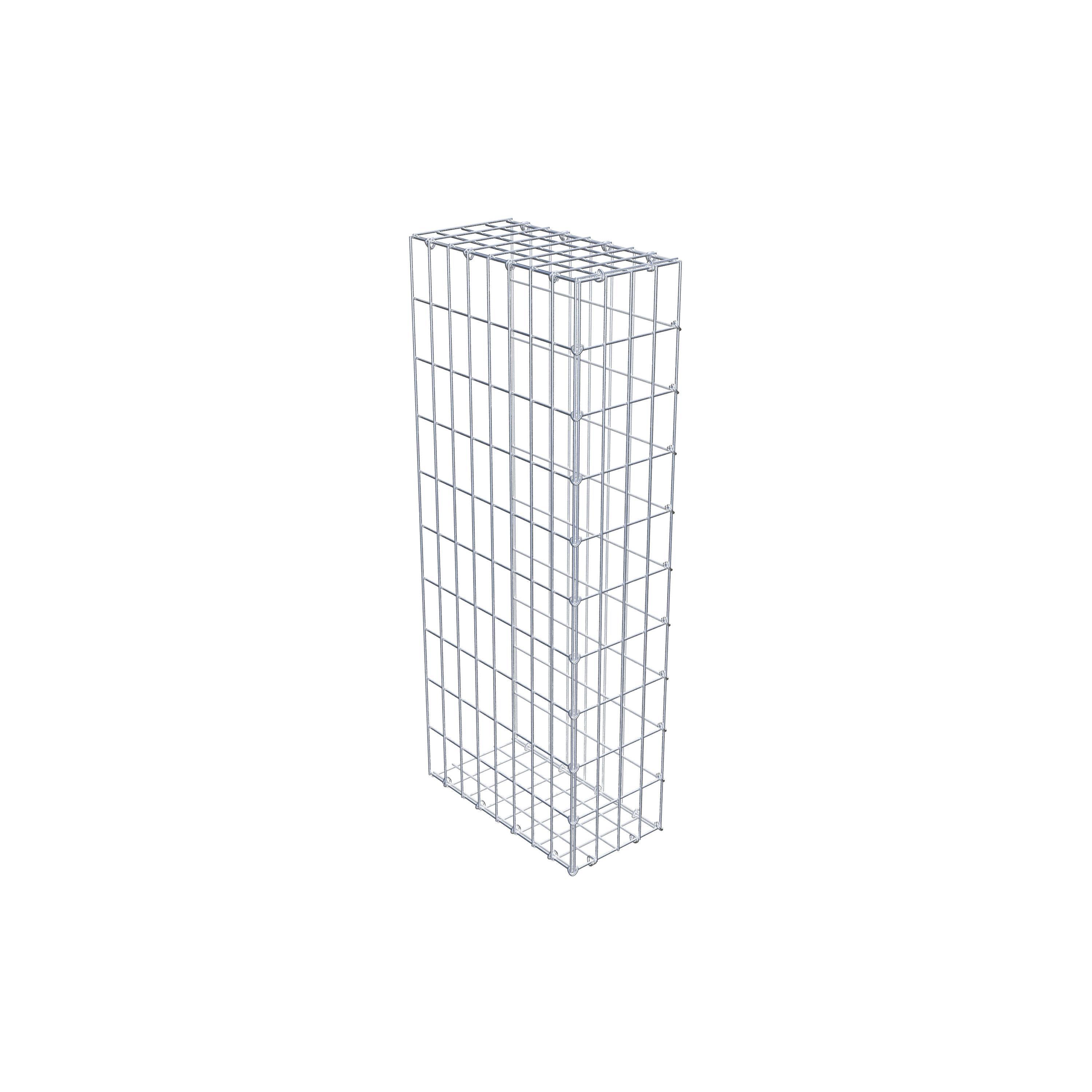 Opzetpaal type 2 100 cm x 40 cm x 20 cm, maaswijdte 5 cm x 10 cm, C-ring