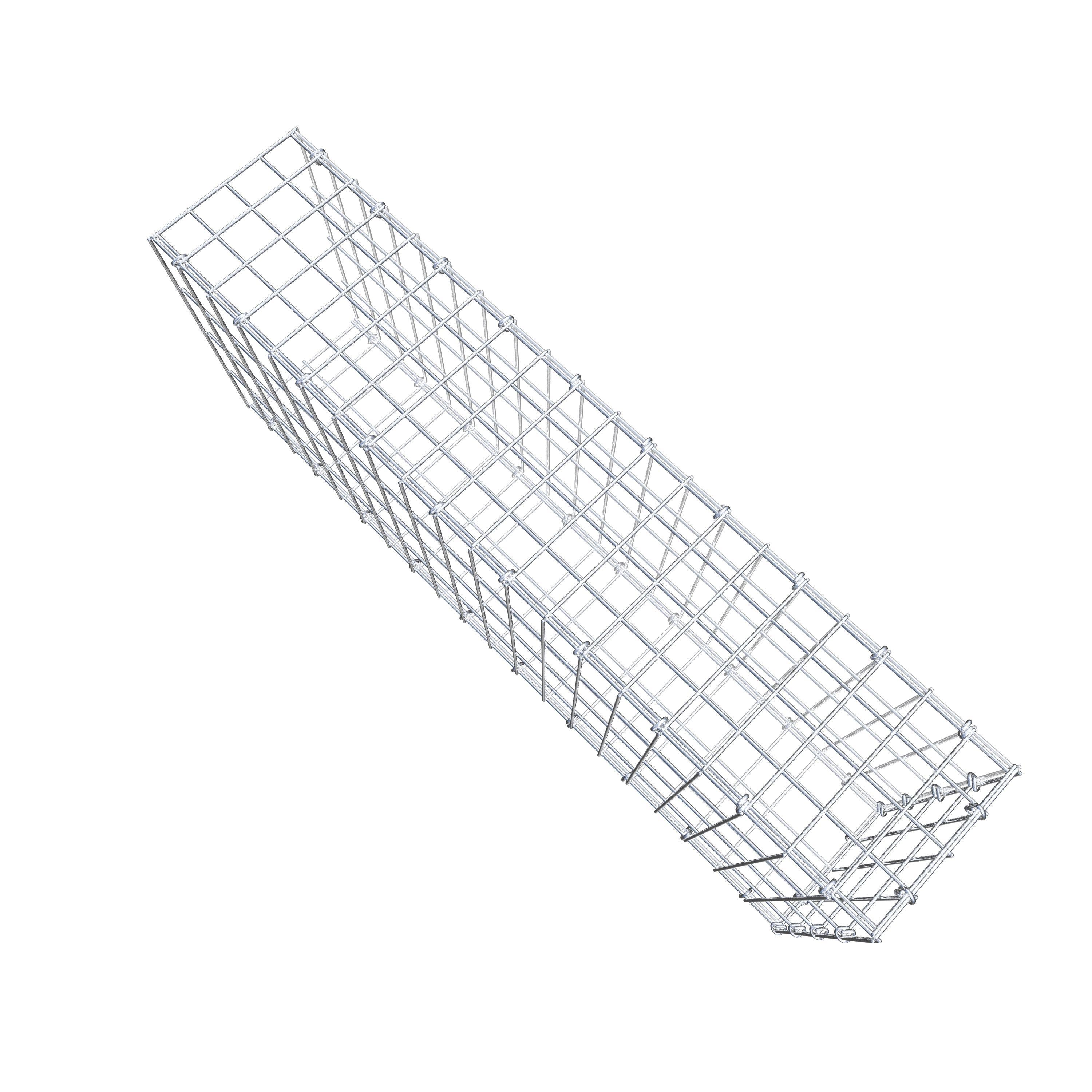 Opzetpaal type 2 100 cm x 40 cm x 20 cm, maaswijdte 5 cm x 10 cm, C-ring