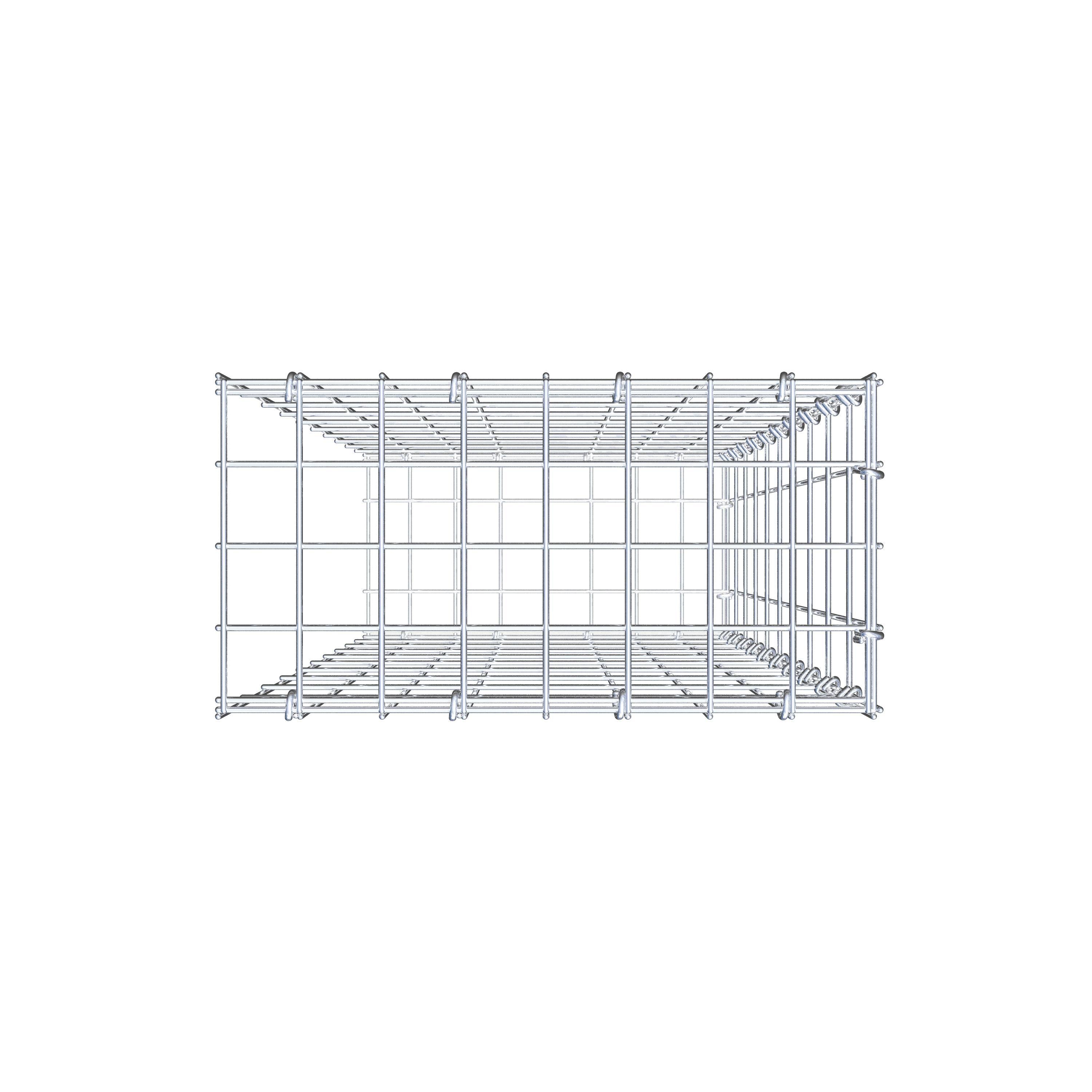 Opzetpaal type 2 100 cm x 40 cm x 20 cm, maaswijdte 5 cm x 10 cm, C-ring
