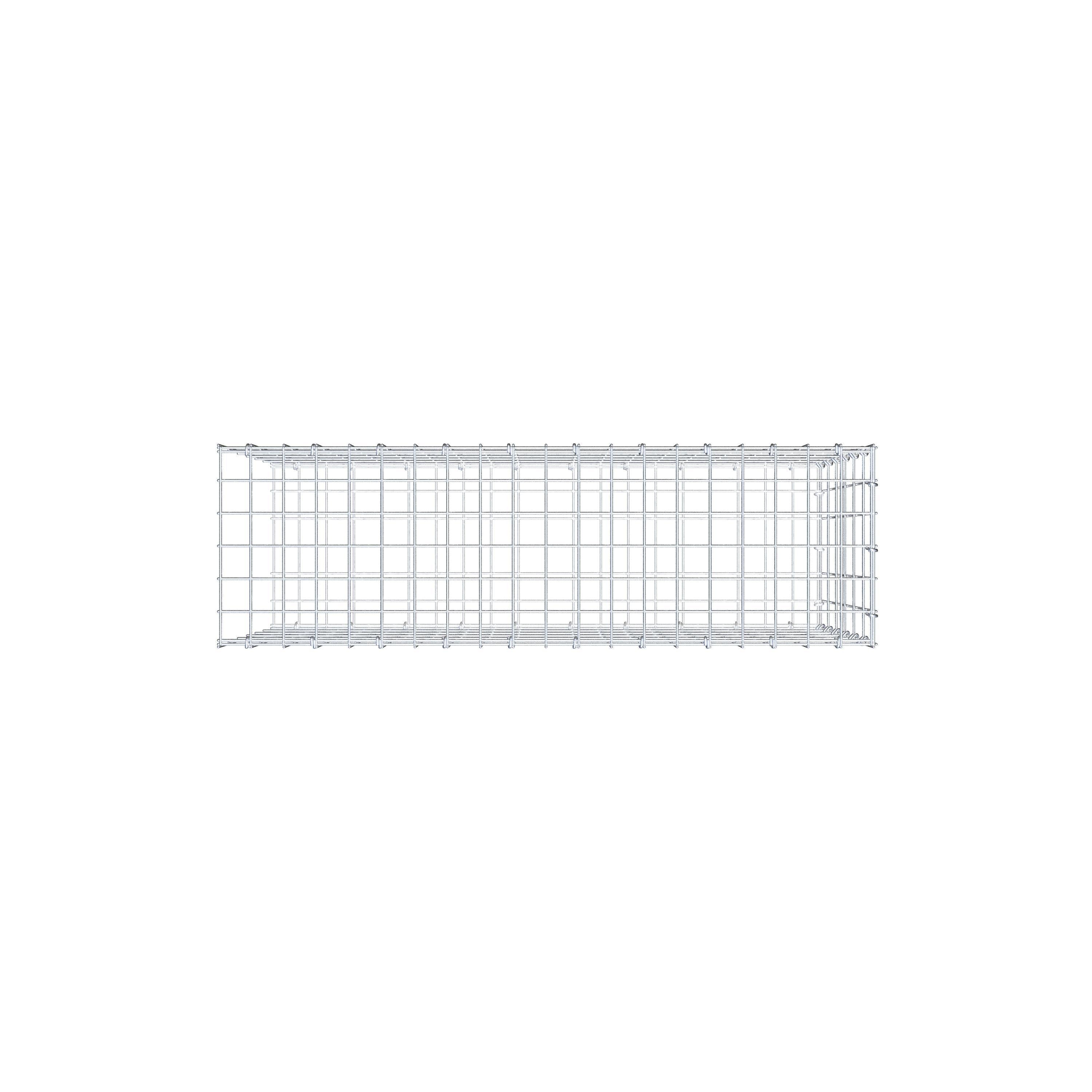 Opzetpaal type 2 100 cm x 60 cm x 30 cm, maaswijdte 5 cm x 10 cm, C-ring