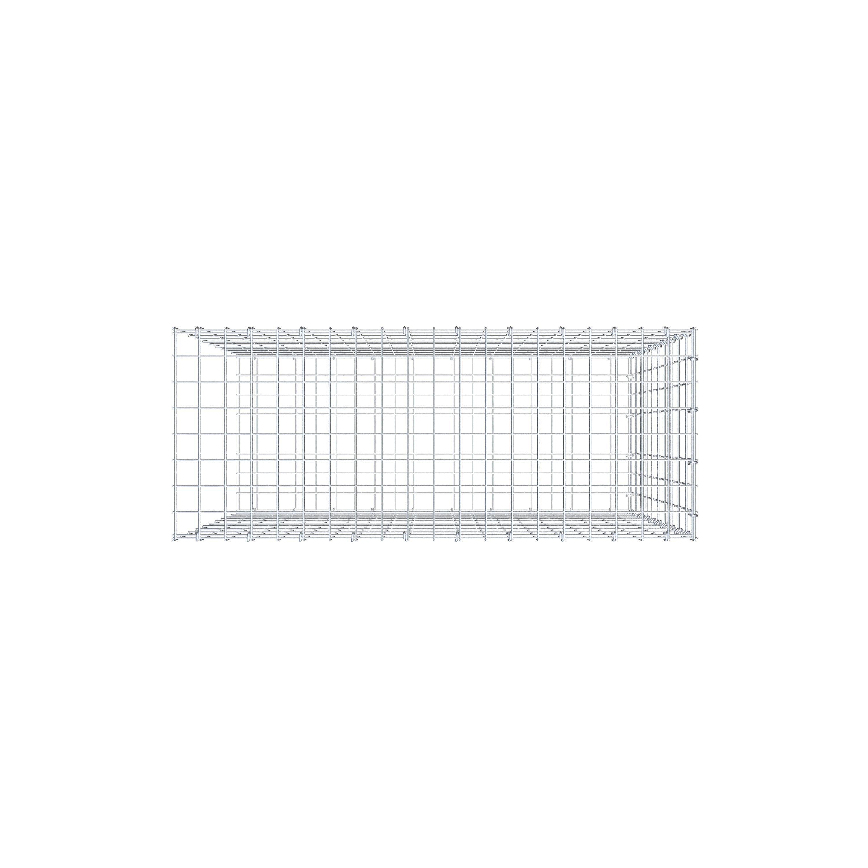 Fourche rapportée type 2 100 cm x 100 cm x 40 cm, mailles 5 cm x 10 cm, anneau en C