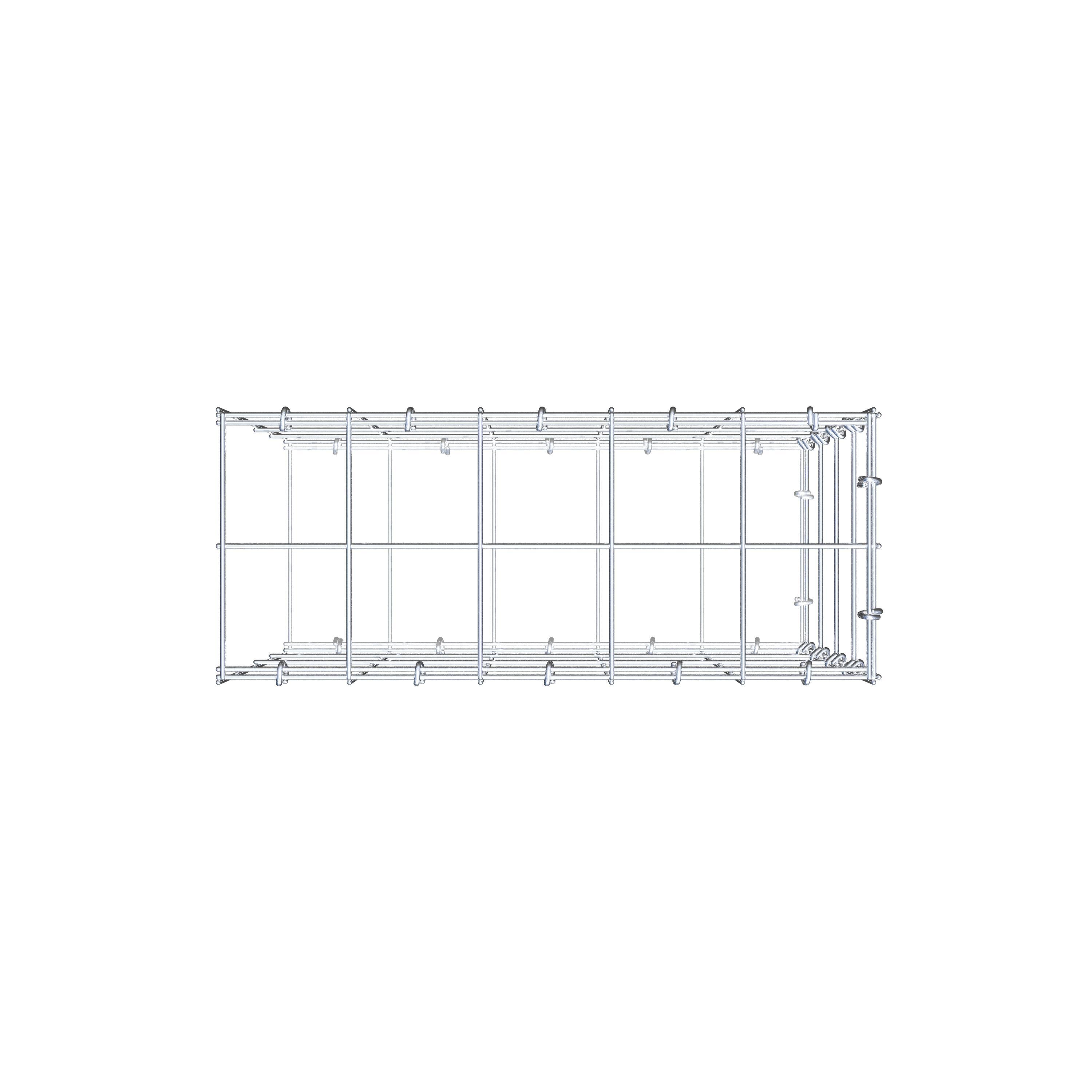 Type 2 oplegkorf 50 cm x 40 cm x 20 cm (L x H x D), maaswijdte 10 cm x 10 cm, C-ring