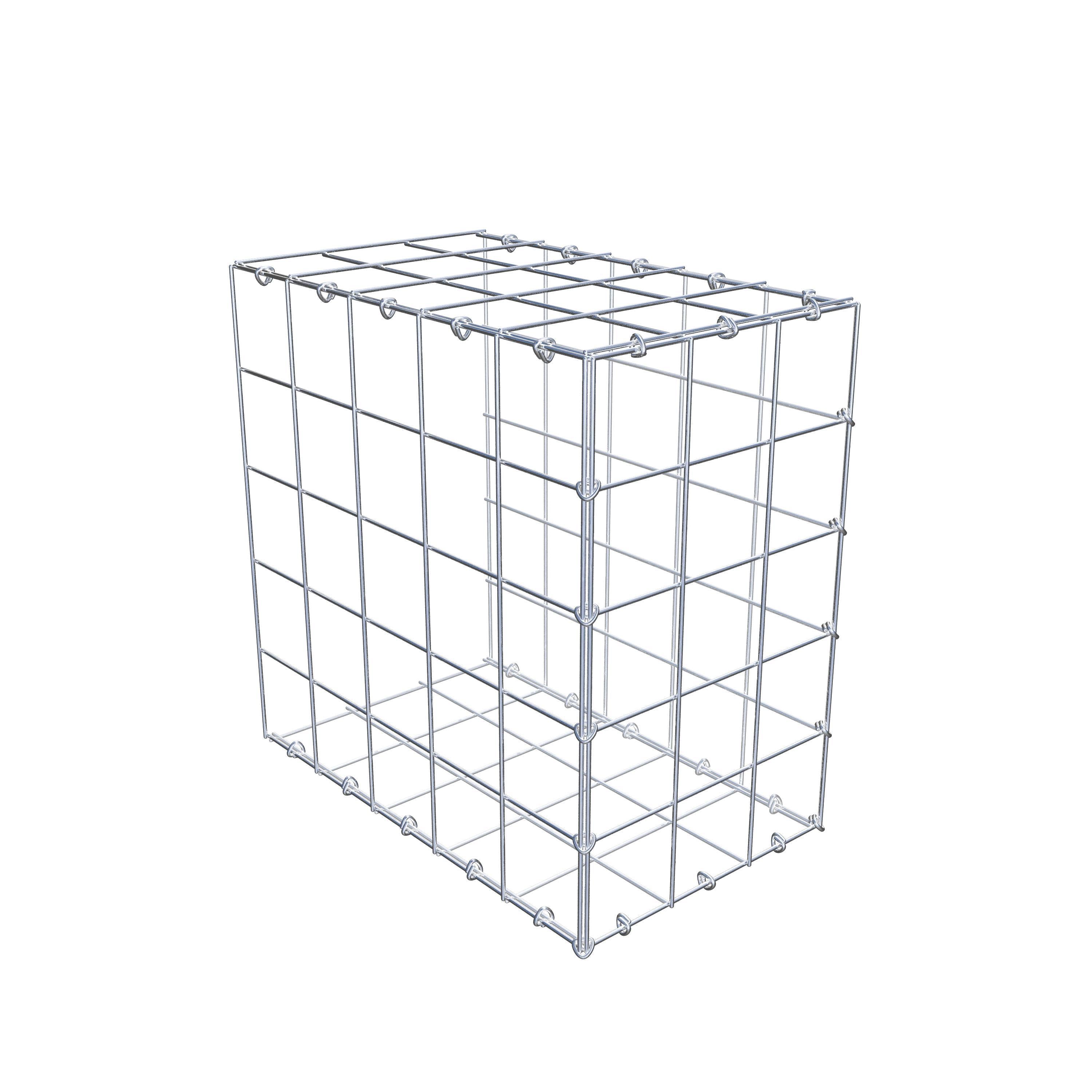 Bevestigbare schanskorf type 2 50 cm x 50 cm x 30 cm (L x H x D), maaswijdte 10 cm x 10 cm, C-ring