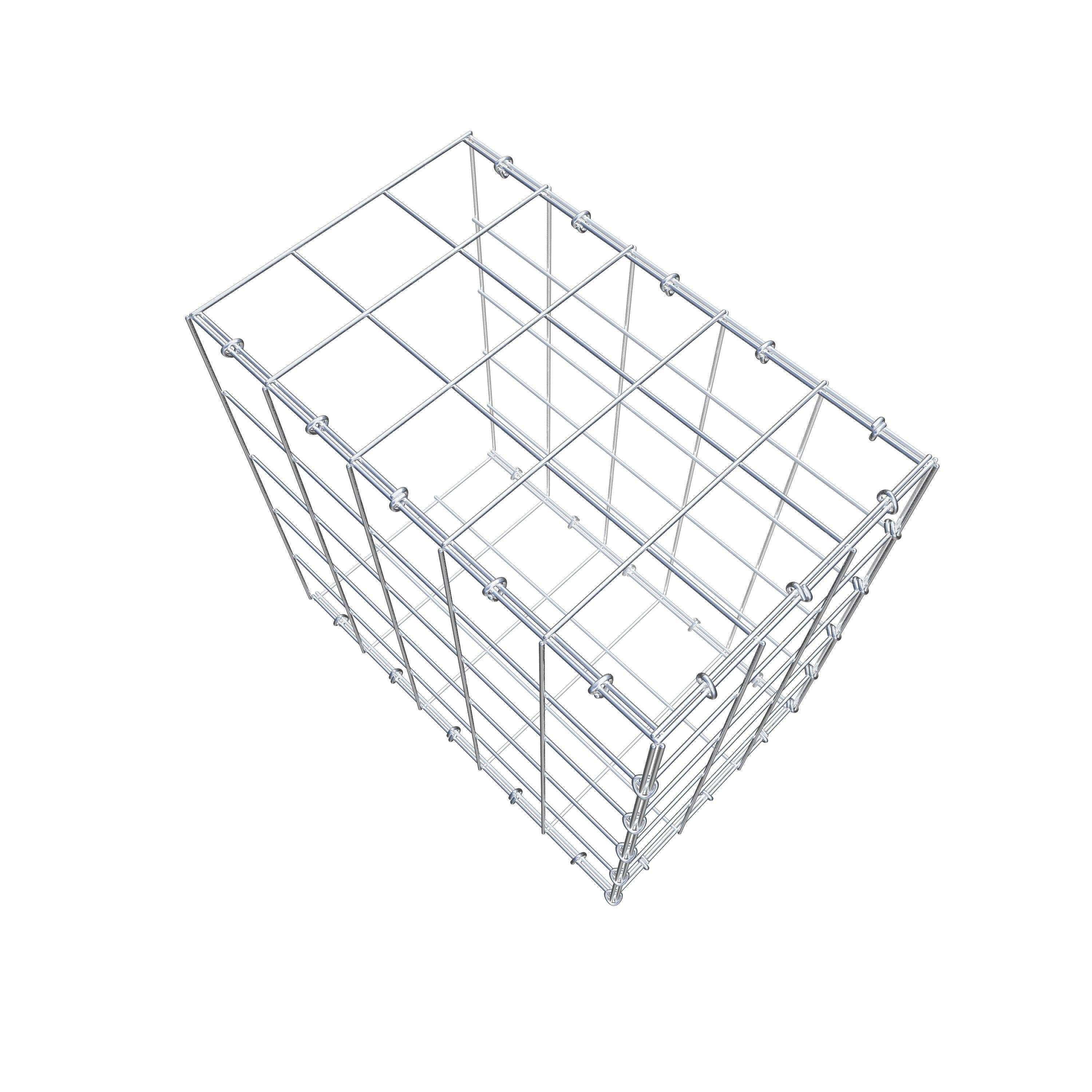 Bevestigbare schanskorf type 2 50 cm x 50 cm x 30 cm (L x H x D), maaswijdte 10 cm x 10 cm, C-ring