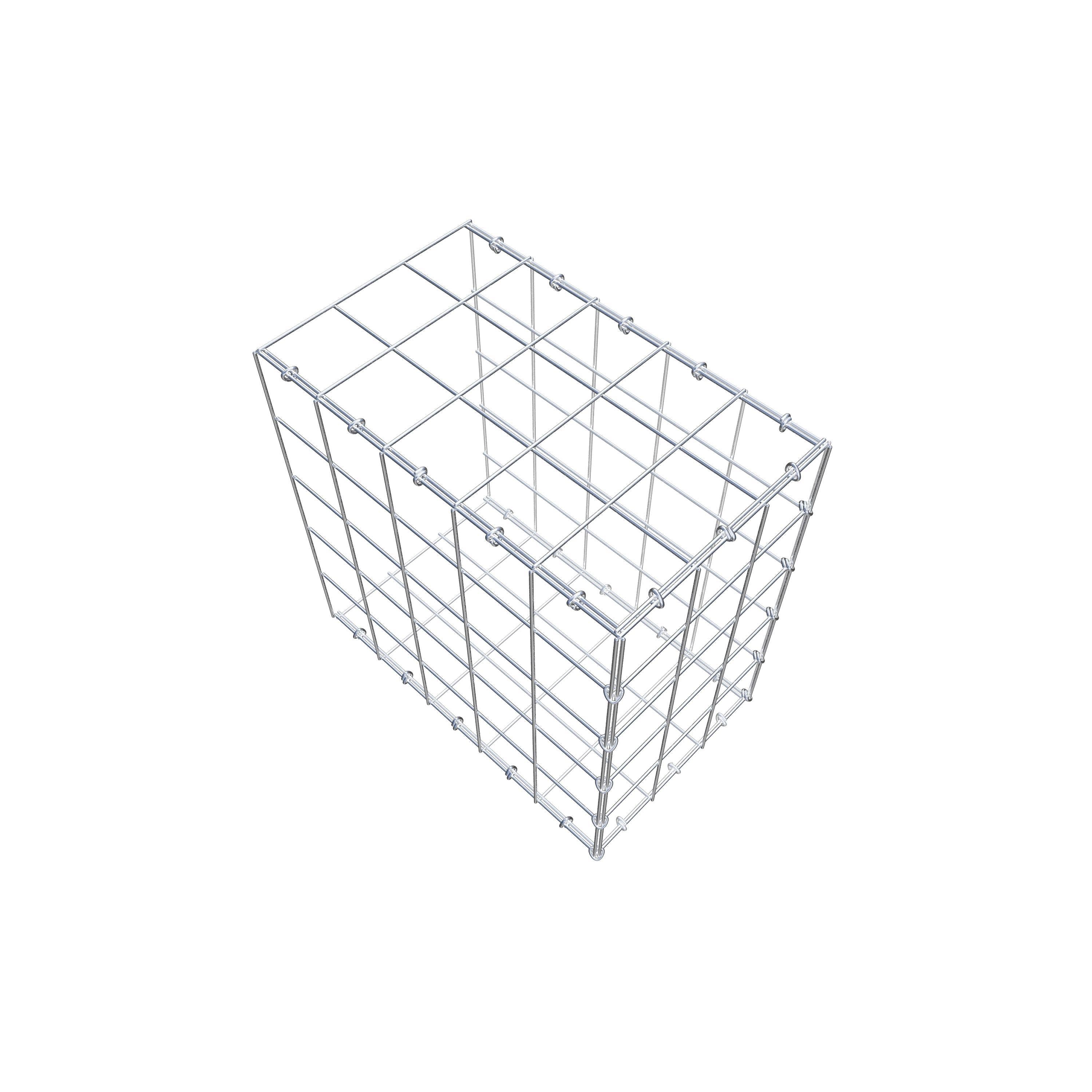 Bevestigbare schanskorf type 2 50 cm x 50 cm x 30 cm (L x H x D), maaswijdte 10 cm x 10 cm, C-ring
