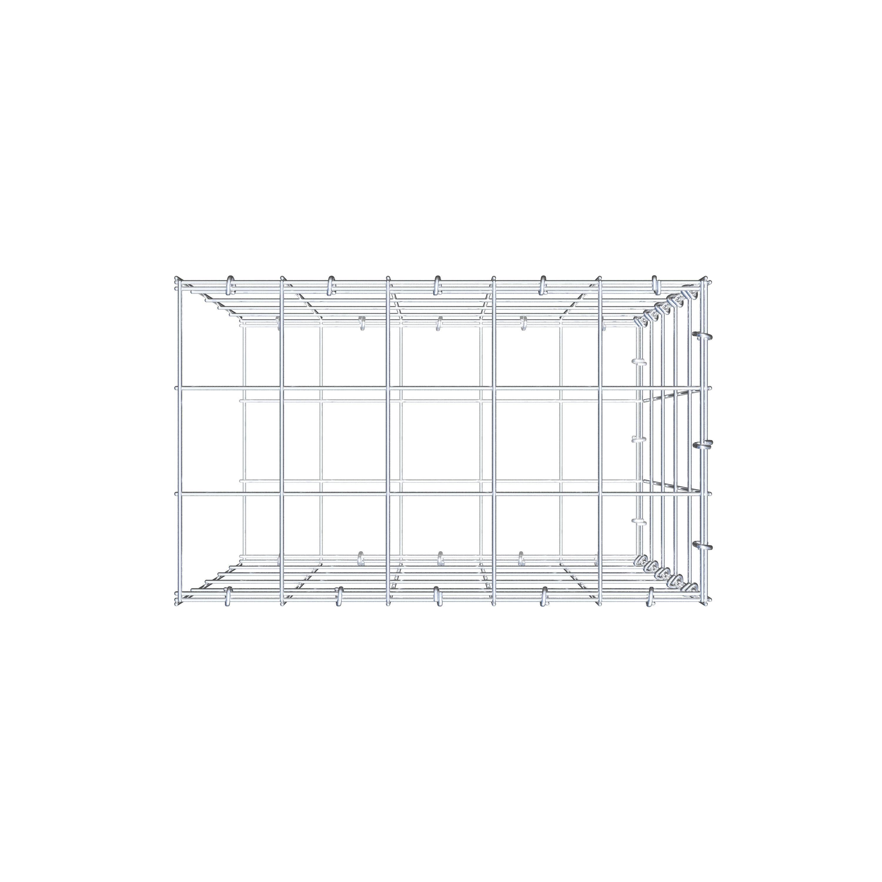 Bevestigbare schanskorf type 2 50 cm x 50 cm x 30 cm (L x H x D), maaswijdte 10 cm x 10 cm, C-ring