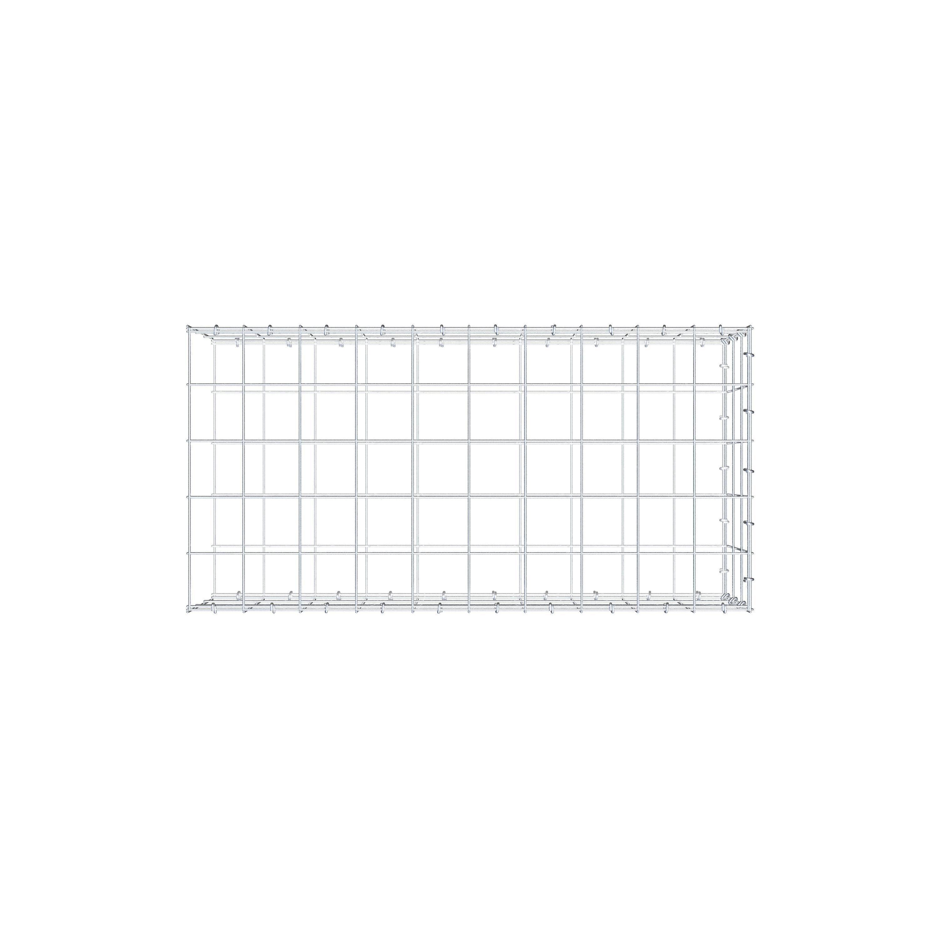 Fourche rapportée type 2 100 cm x 30 cm x 50 cm (L x H x P), mailles 10 cm x 10 cm, anneau C