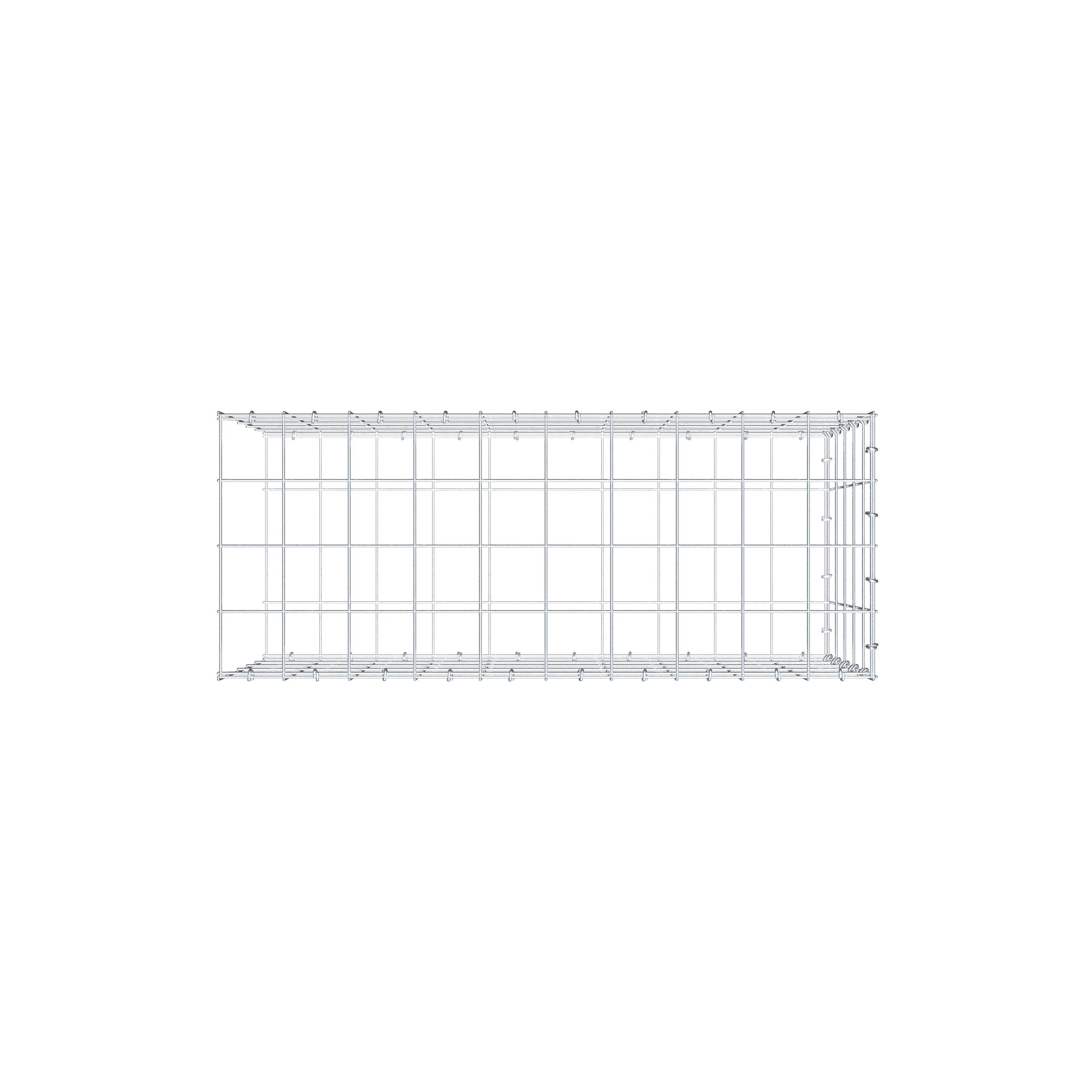 Mounted gabion type 2 100 cm x 50 cm x 40 cm (L x H x D), mesh size 10 cm x 10 cm, C-ring