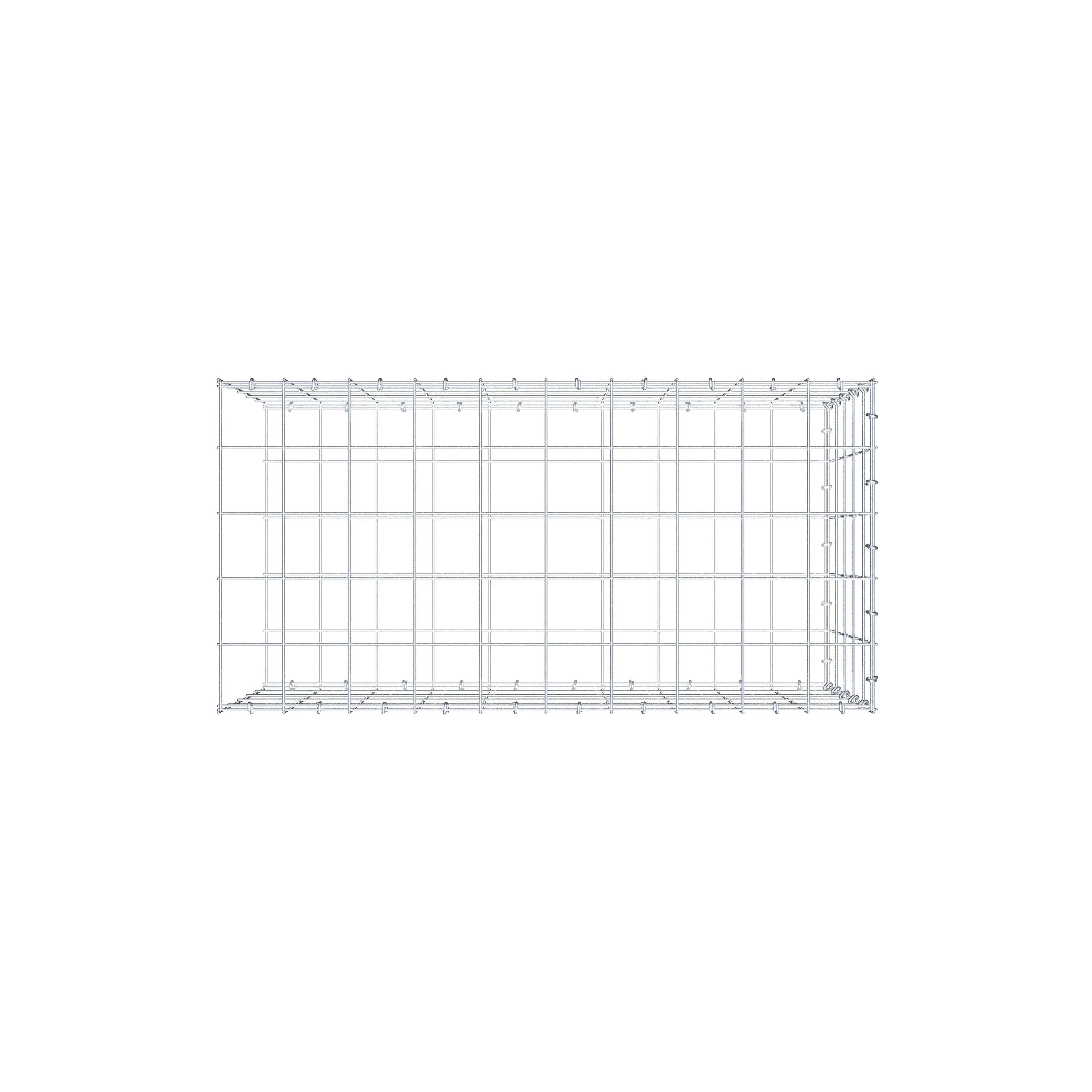 Fourche rapportée type 2 100 cm x 50 cm x 50 cm (L x H x P), mailles 10 cm x 10 cm, anneau C