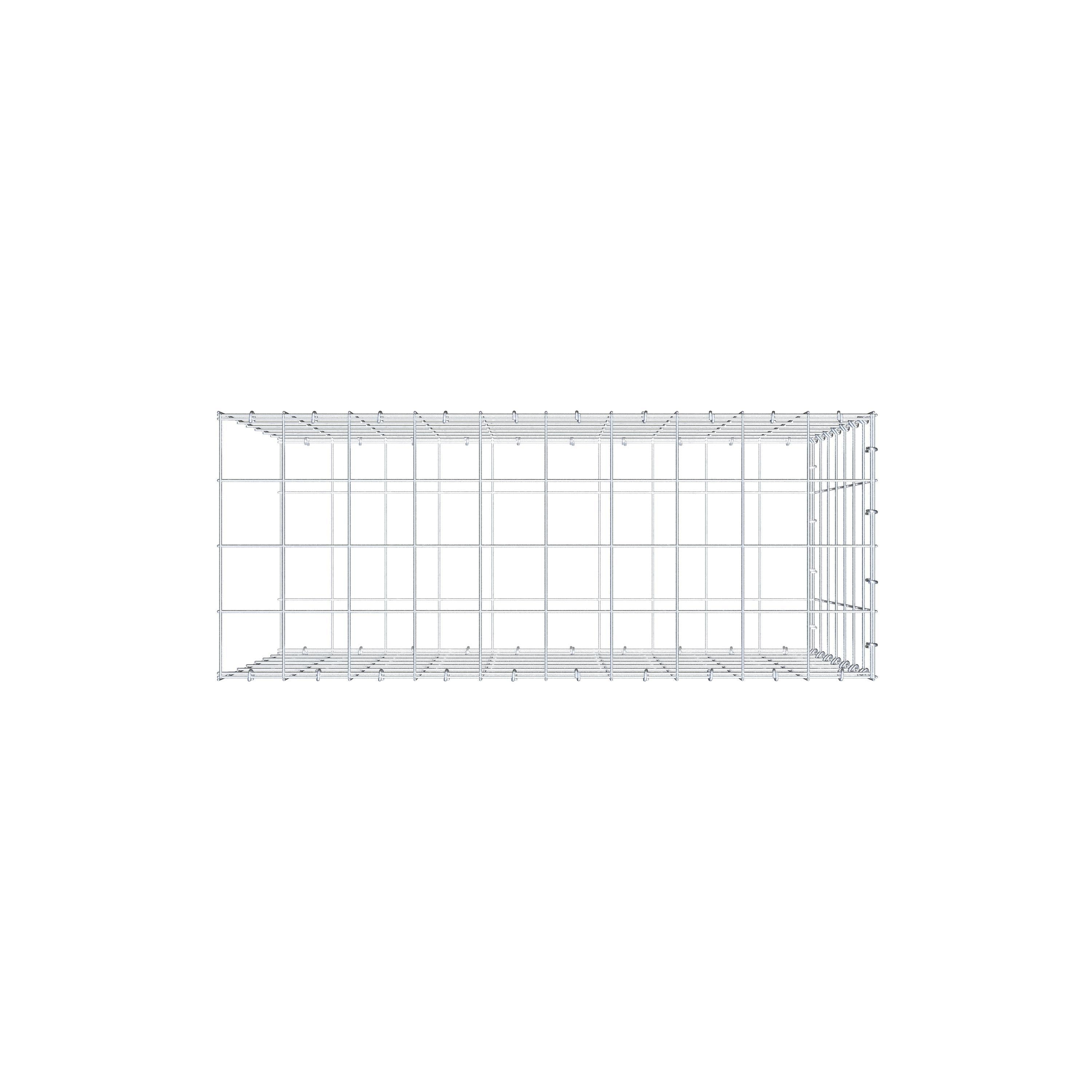 Gabbione aggiuntivo di tipo 2 100 cm x 70 cm x 40 cm (L x H x P), maglia 10 cm x 10 cm, anello a C