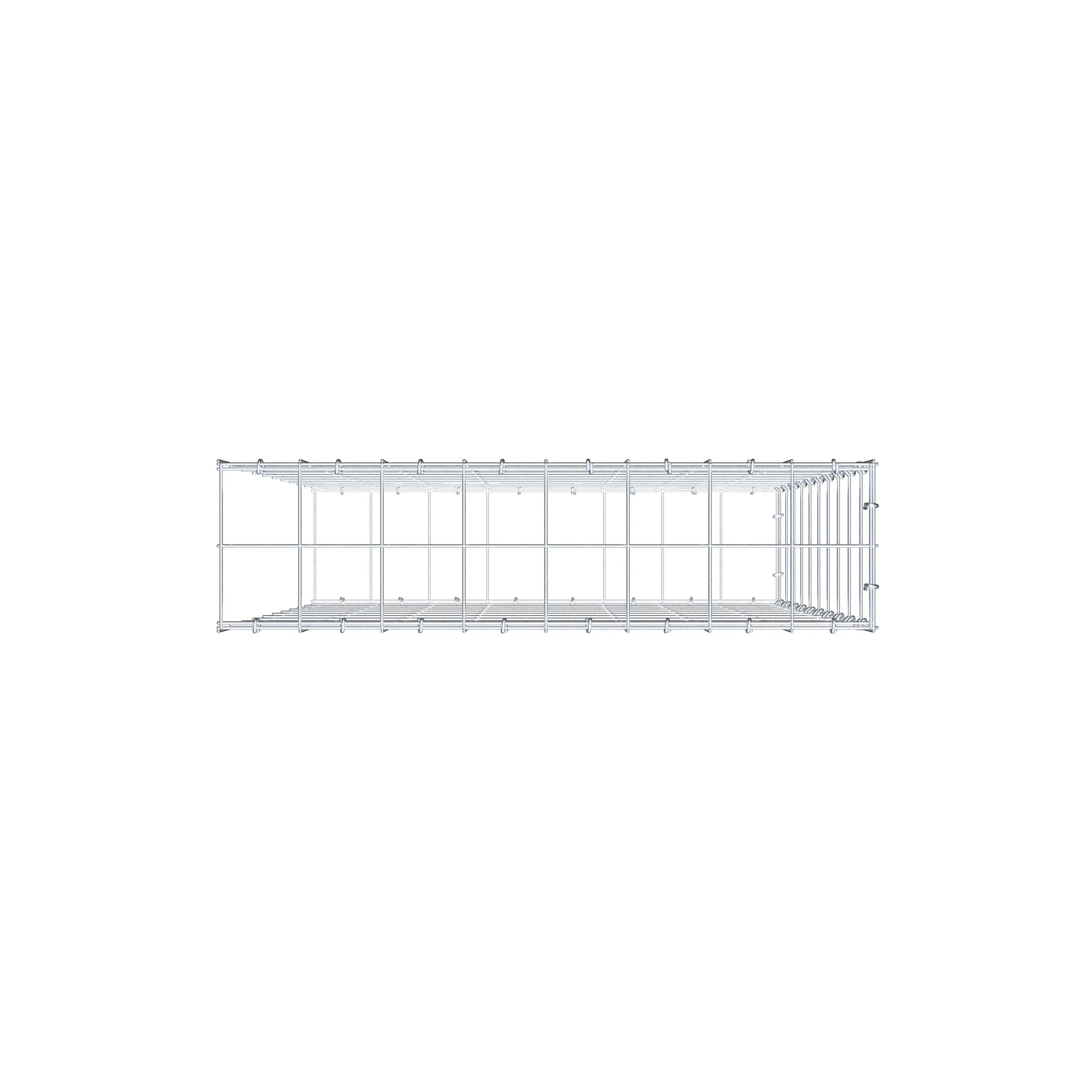 Type 2 oplegkorf 100 cm x 80 cm x 20 cm (L x H x D), maaswijdte 10 cm x 10 cm, C-ring