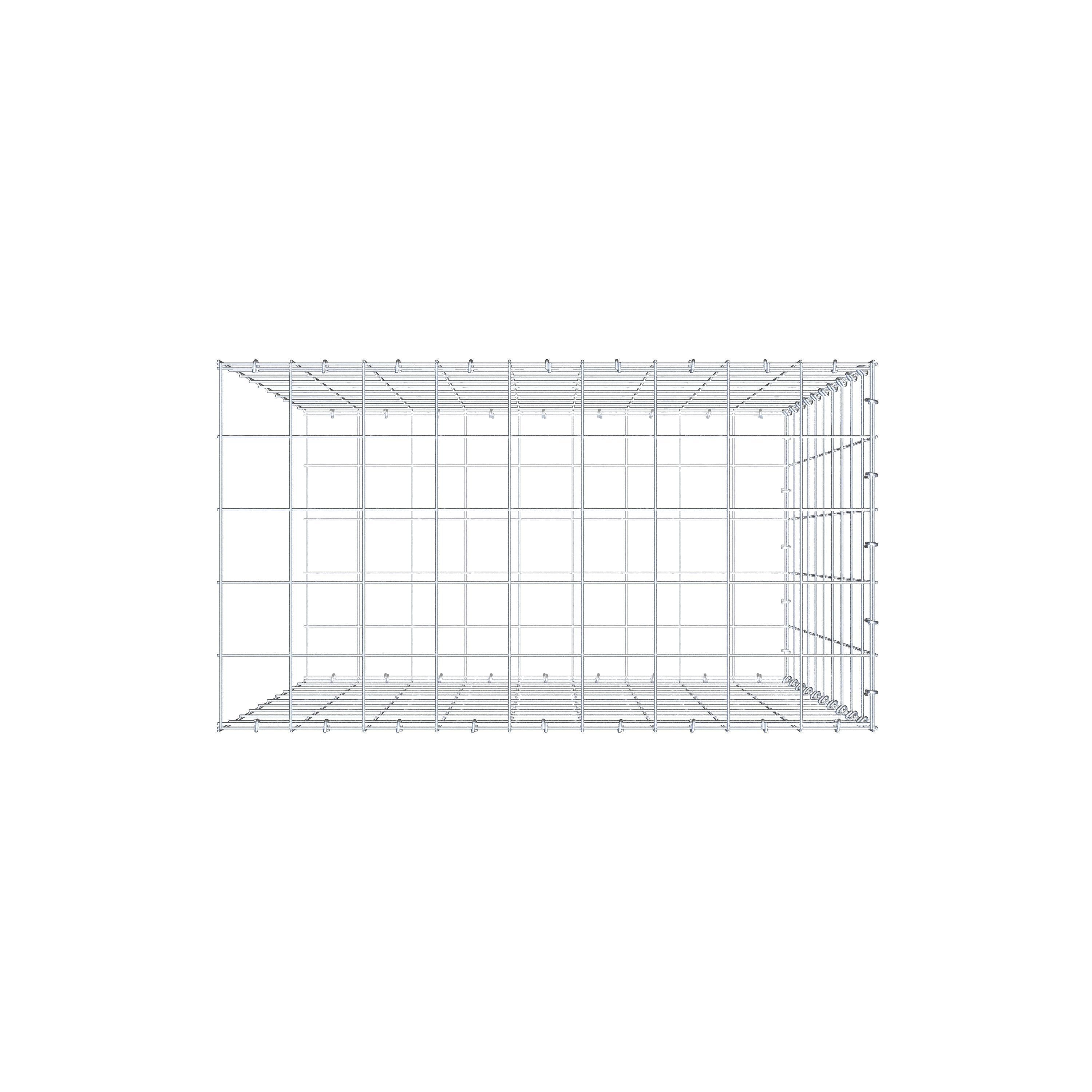 Fourche rapportée type 2 100 cm x 90 cm x 50 cm (L x H x P), mailles 10 cm x 10 cm, anneau en C
