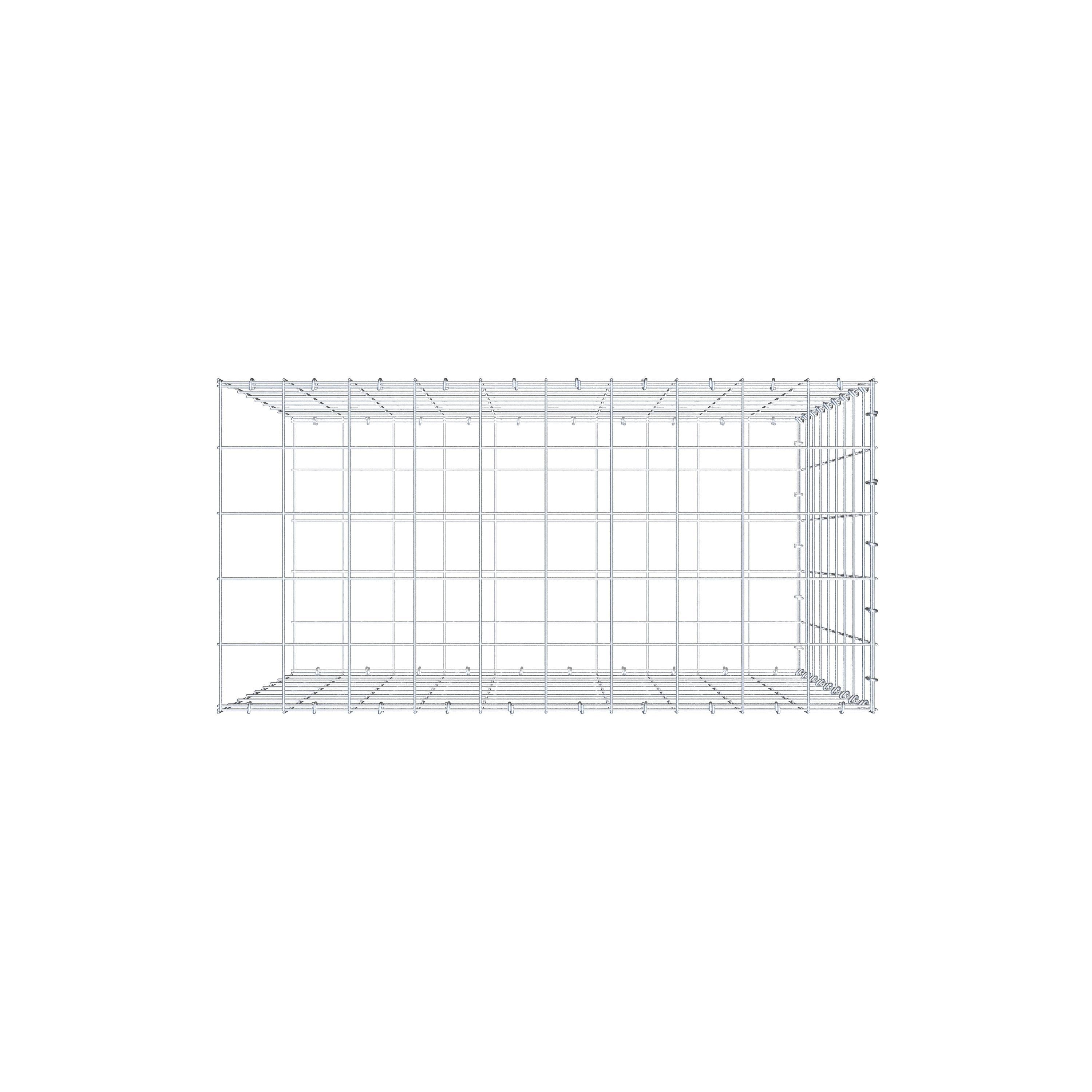Fourche rapportée type 2 100 cm x 90 cm x 50 cm (L x H x P), mailles 10 cm x 10 cm, anneau en C