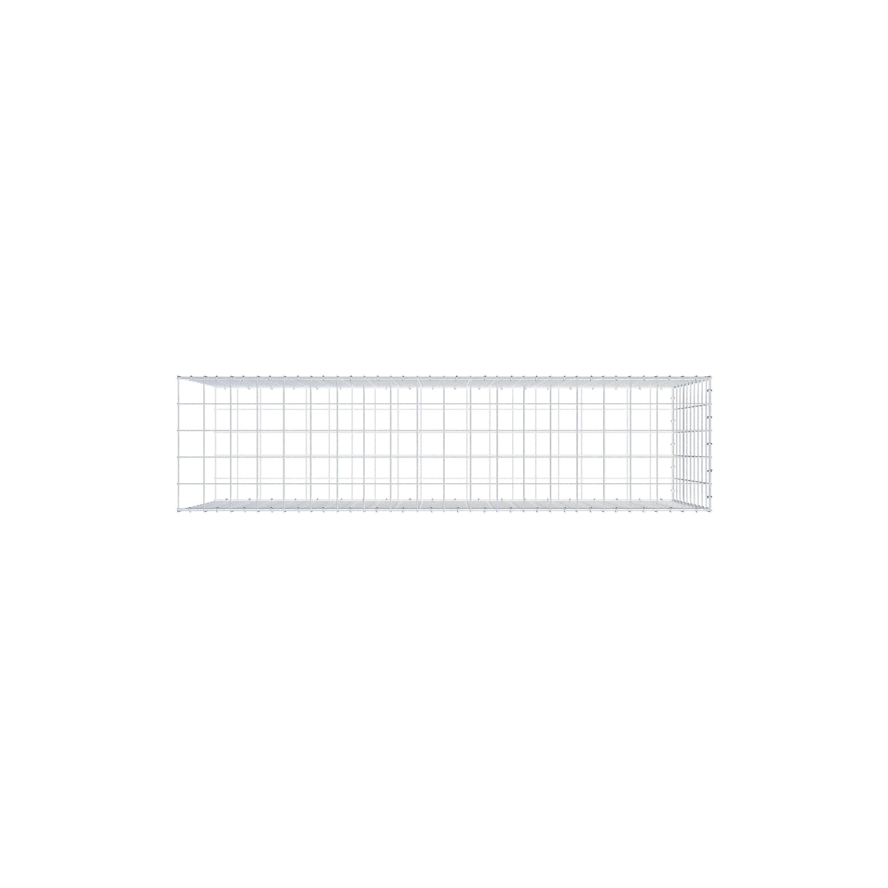 Opzetpaal type 2 200 cm x 100 cm x 50 cm (L x H x D), maaswijdte 10 cm x 10 cm, C-ring