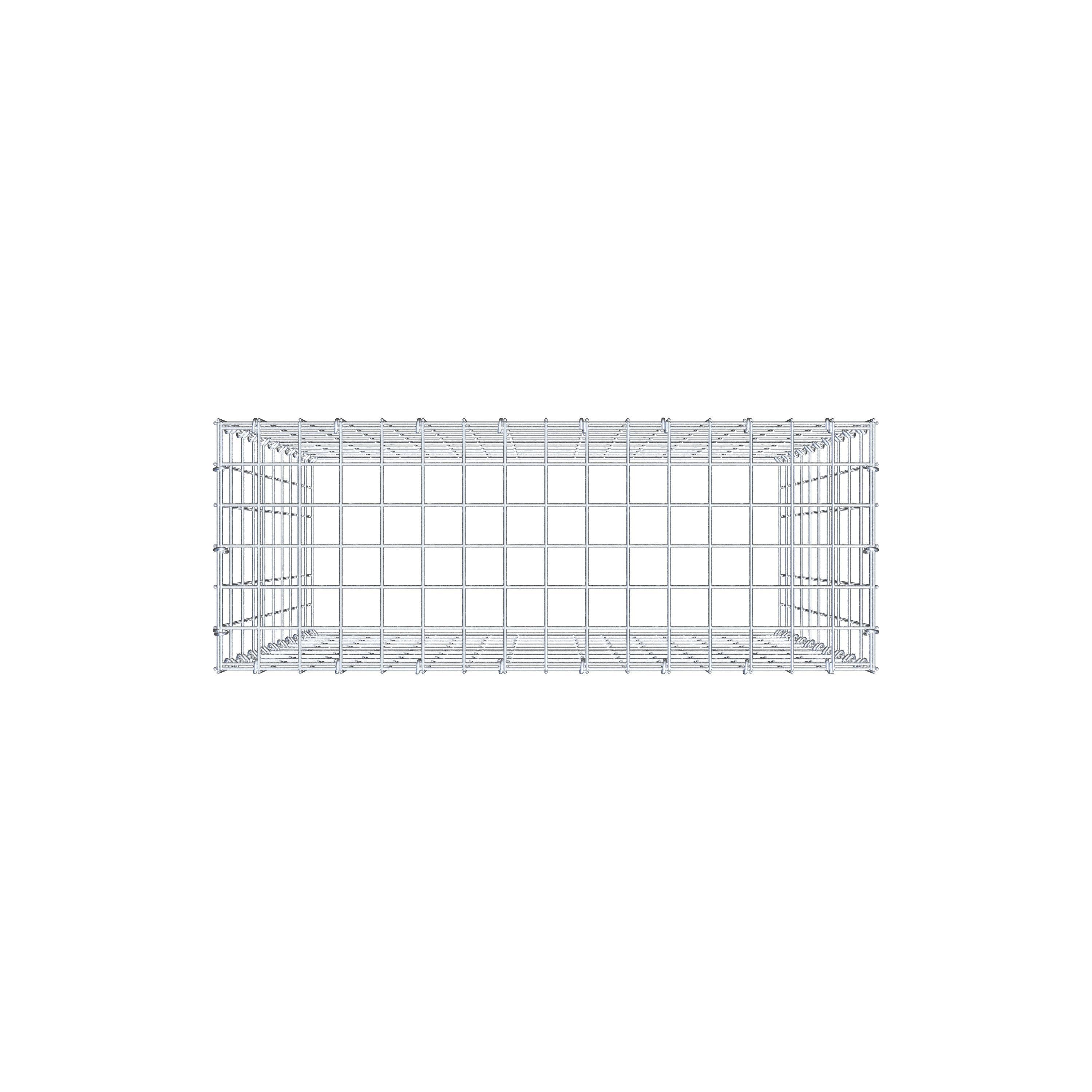 Typ 3 påbyggnadsgabion 100 cm x 80 cm x 30 cm (L x H x D), maskstorlek 5 cm x 10 cm, C-ring