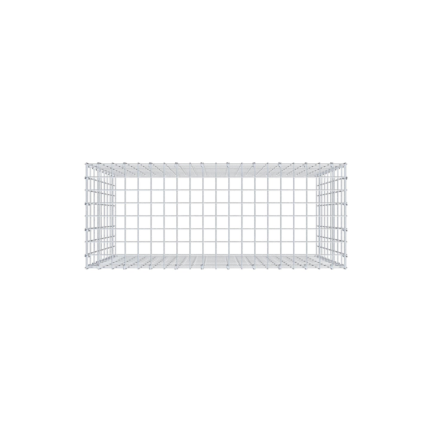 Mounted gabion type 3 100 cm x 90 cm x 40 cm (L x H x D), mesh size 5 cm x 10 cm, C-ring
