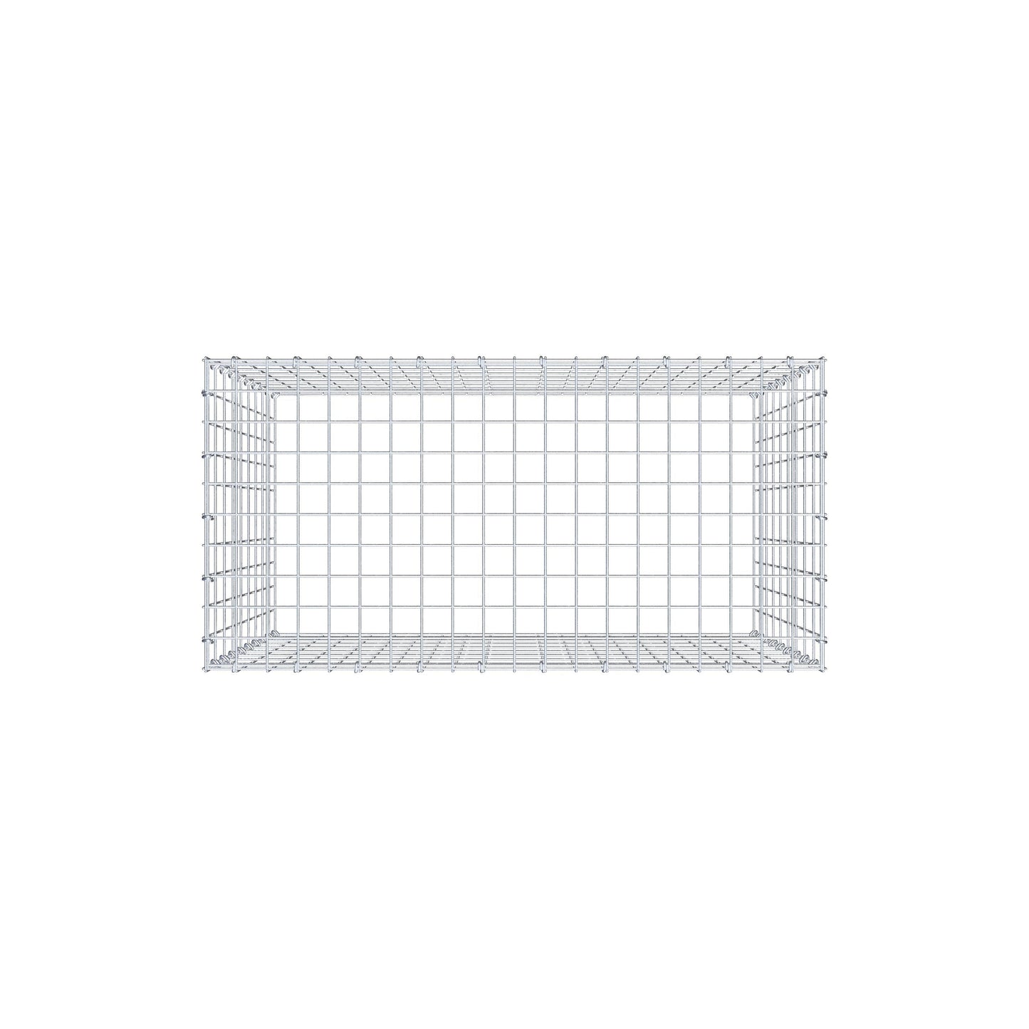 Monteret gabion type 3 100 cm x 90 cm x 50 cm (L x H x D), maskestørrelse 5 cm x 10 cm, C-ring