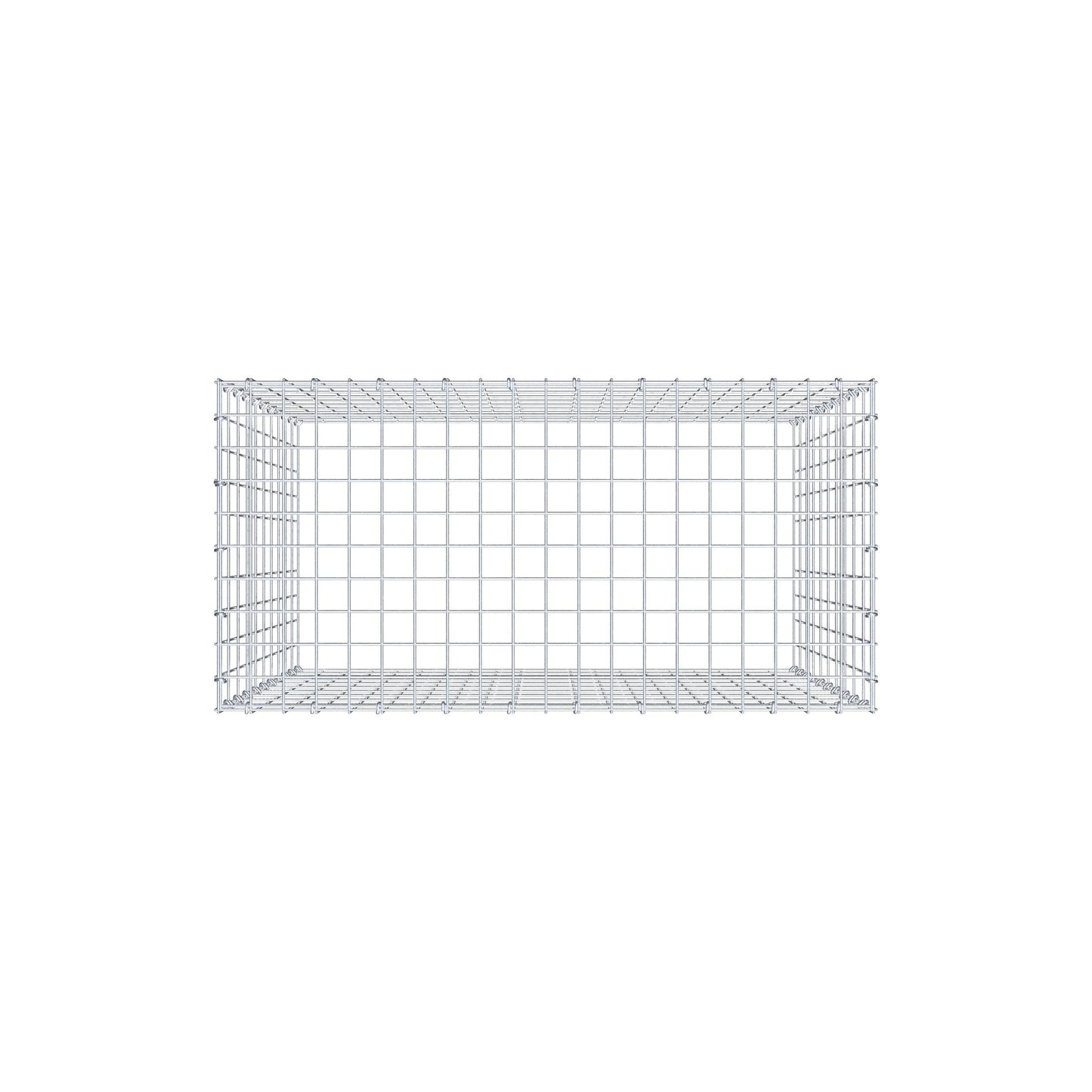 Monteret gabion type 3 100 cm x 100 cm x 50 cm (L x H x D), maskestørrelse 5 cm x 10 cm, C-ring