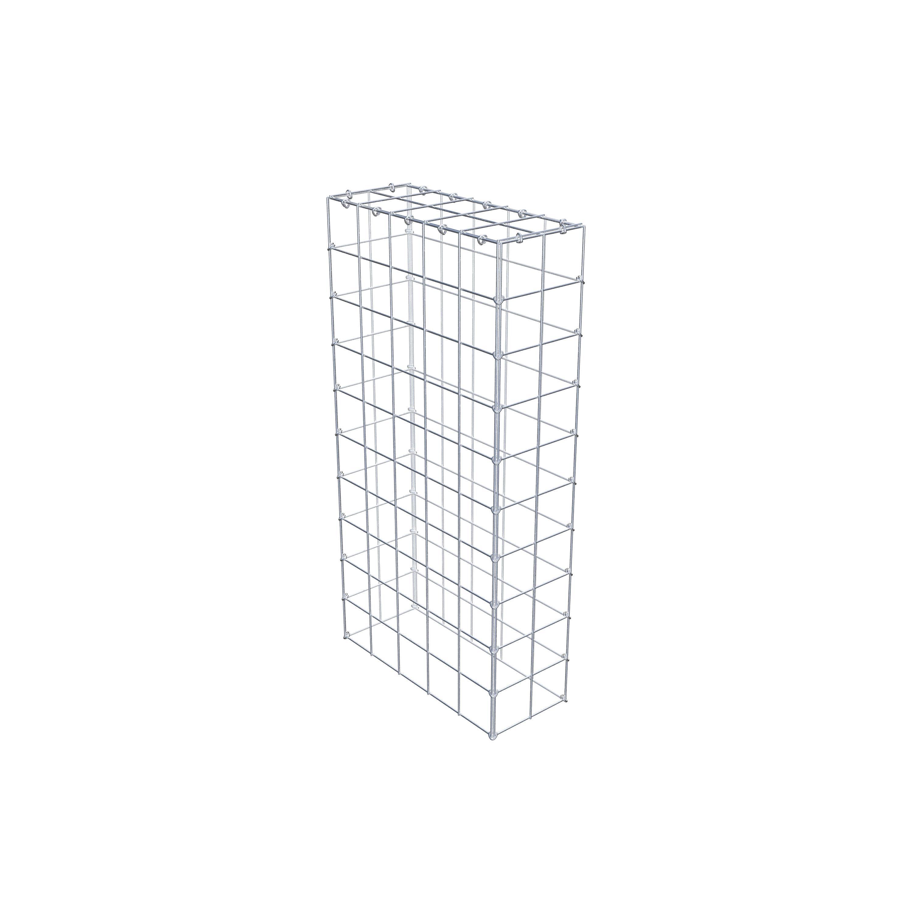 Typ 3 påbyggnadsgabion 100 cm x 50 cm x 20 cm (L x H x D), maskstorlek 10 cm x 10 cm, C-ring
